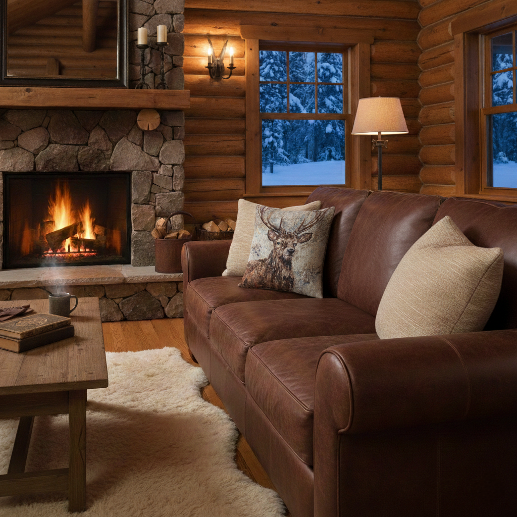 Winter Buck Woven Pillow