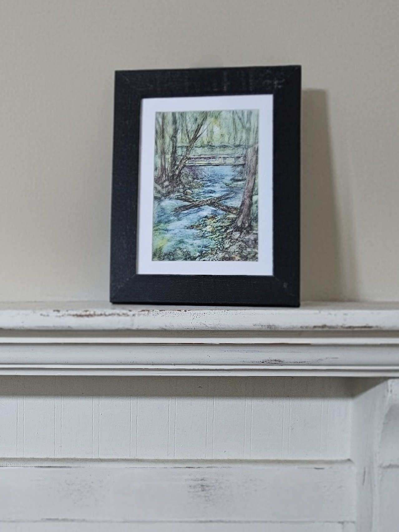 Foot Bridge & Creek, Montgomery Woods - Small Print in 5"x7" Frame