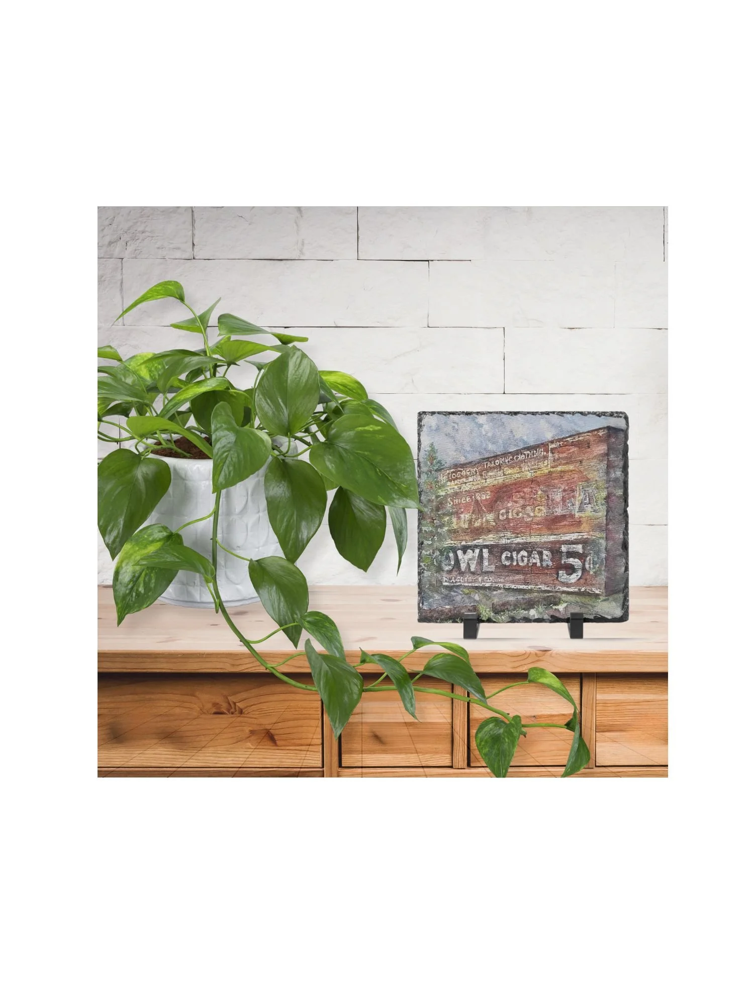 The Lot On Main 8" x 8" Slate Plaque