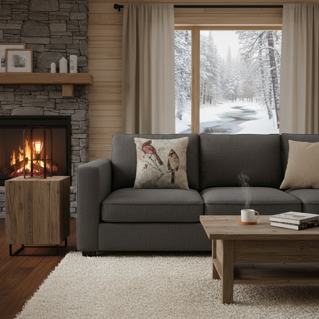 Cardinals Woven Pillow