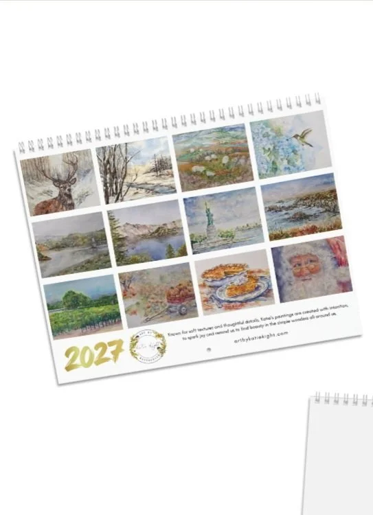 2027 Wall Calendar Featuring Watercolor Artwork By Katie Kight *Free Shipping*