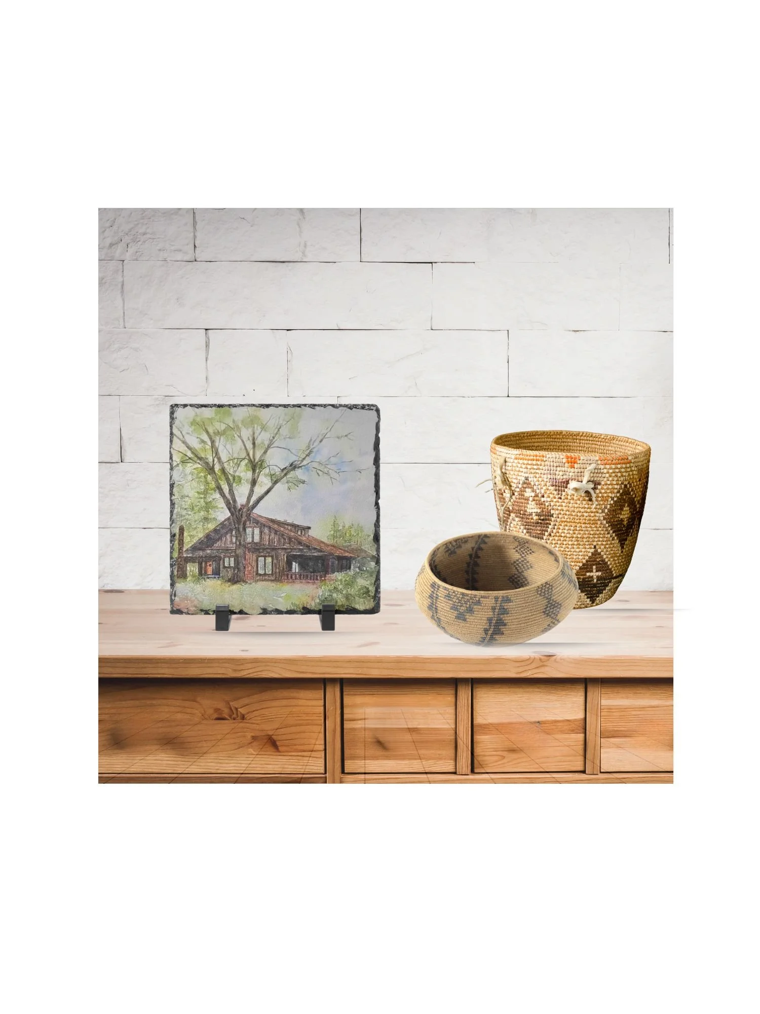 Sun House 8" x 8" Slate Plaque