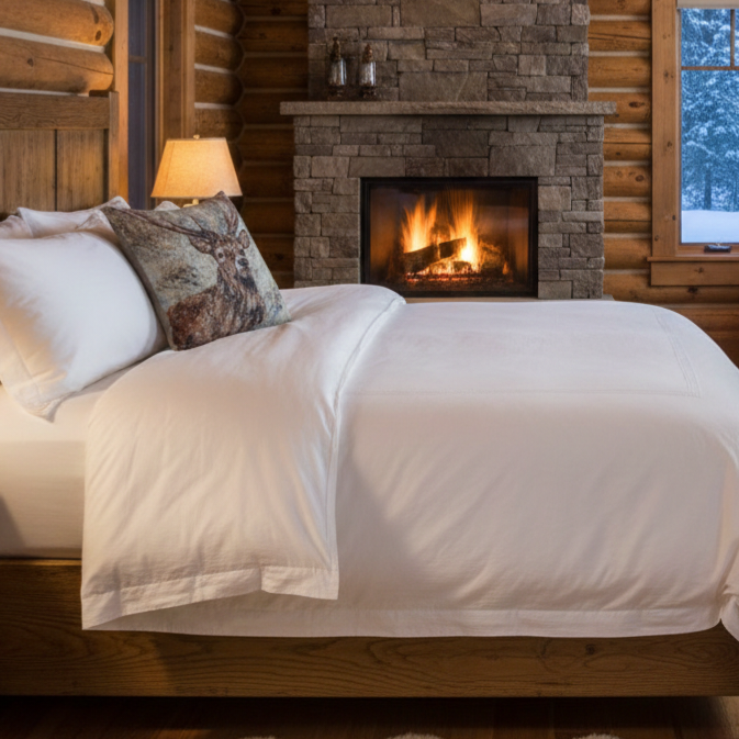 Winter Buck Woven Pillow