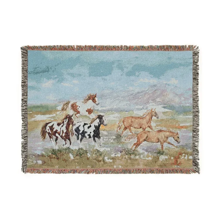 Pintos Paints Palominos woven blanket.webp