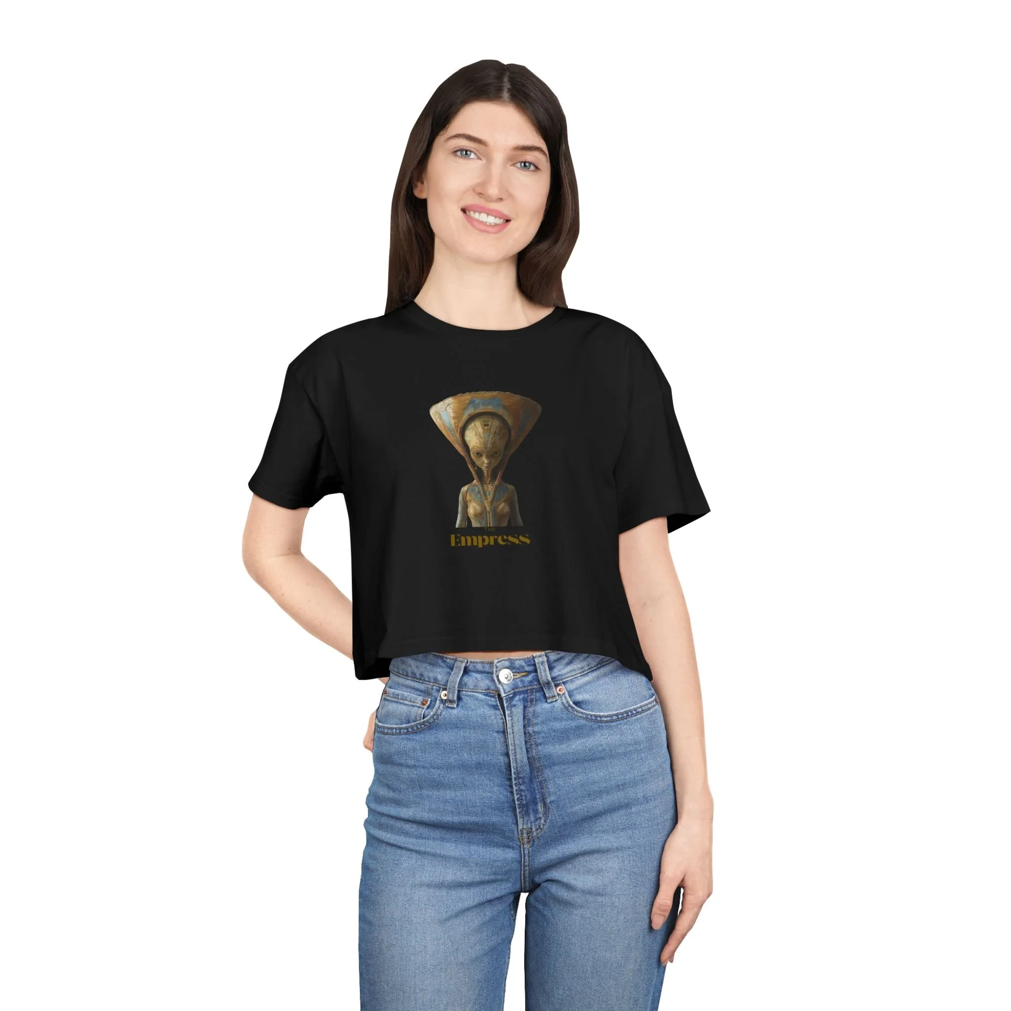 The Galactic Empress Women's Crop Tee - Stylish & Trendy Graphic Top