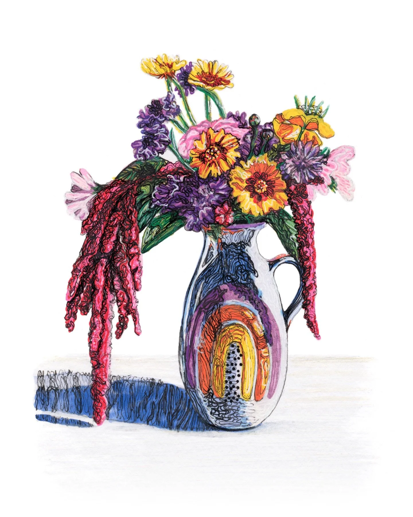 From a discarded jug destined for landfill, to a cleaned and brightened second chance. From flowers planted in my garden with my sons, to a fun flower picking and arrangement for my kitchen table. From the photograph I took to capture these things th