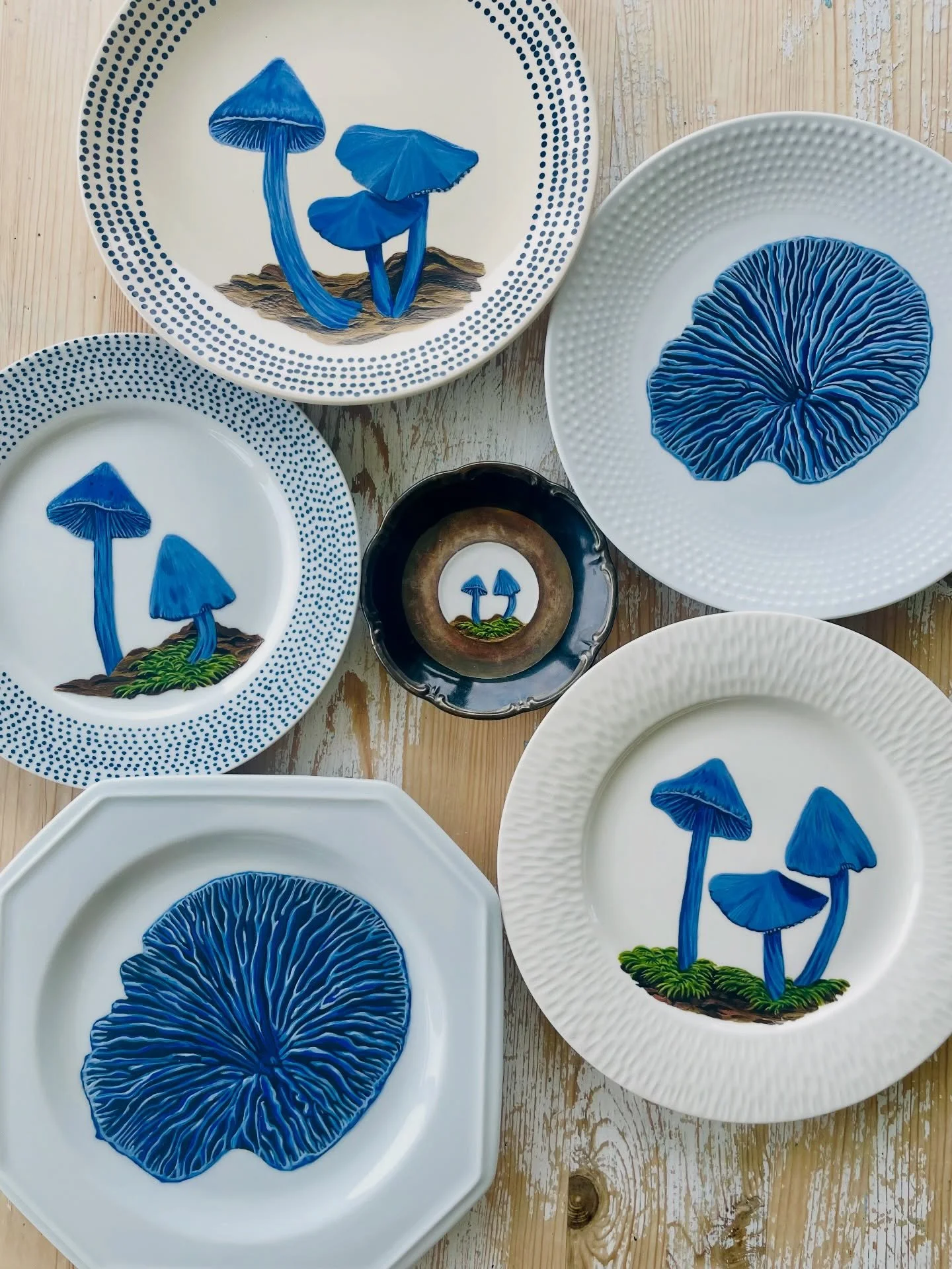 It&rsquo;s been quite a while since I have set a batch of plates. All the layers and layers of paint, hours and hours, days and weeks working on these discarded unwanted objects. Now they have been transformed into something I am fussing over, as I a