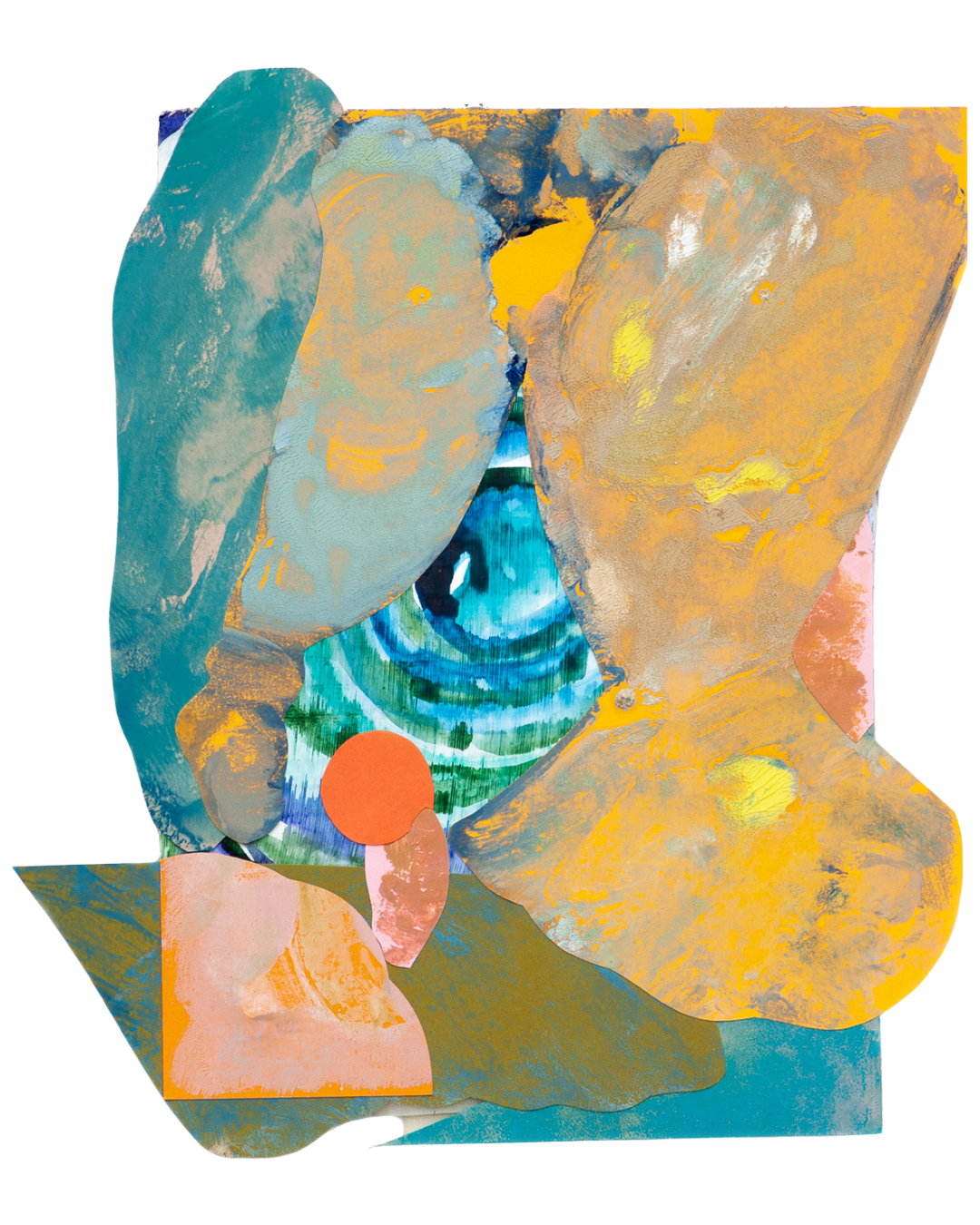 Fortuna, 2022, oil, watercolor, and glue on paper and cardboard, 9.5" x 8.5"