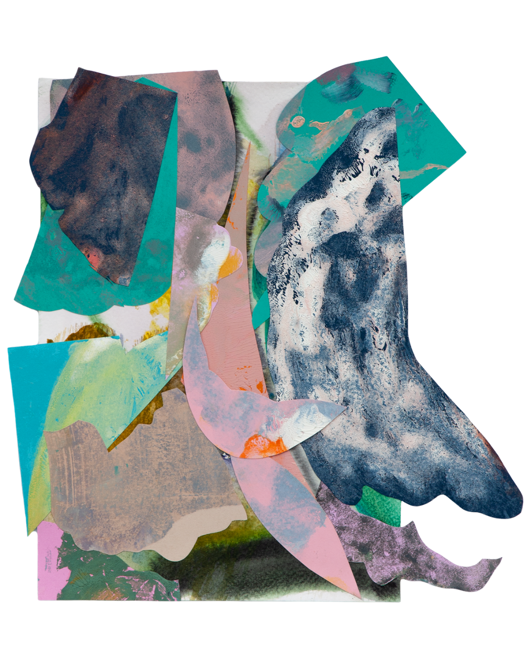 It's Not Over, 2022, oil, watercolor, and glue on paper and cardboard, 9.25" x 10"
