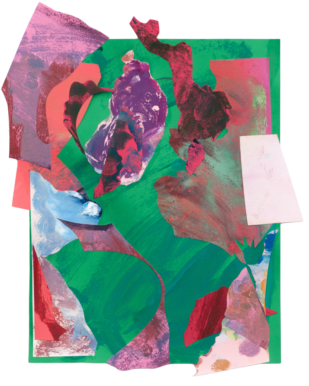 Untitled, 2022, oil and glue on paper, 12" x 10"