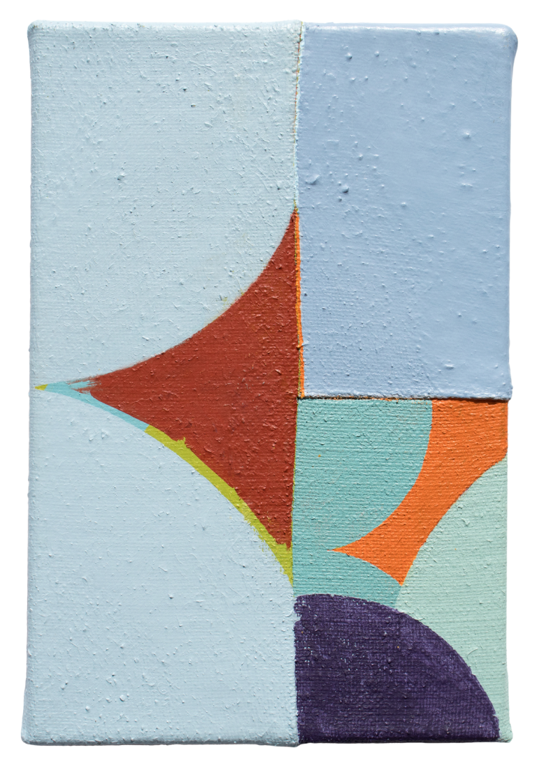 Felice, 2018, acrylic on sewn canvas, 12" x 8"