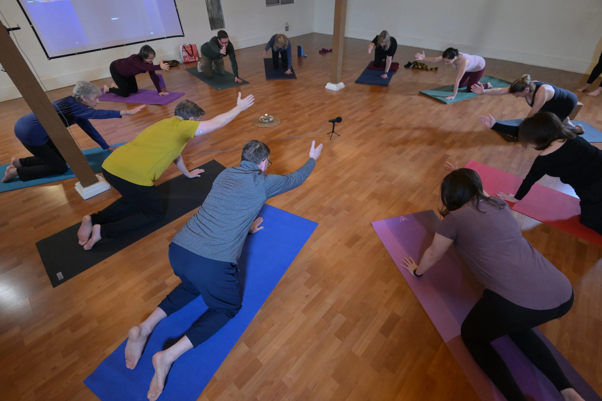 studio class at discover yoga