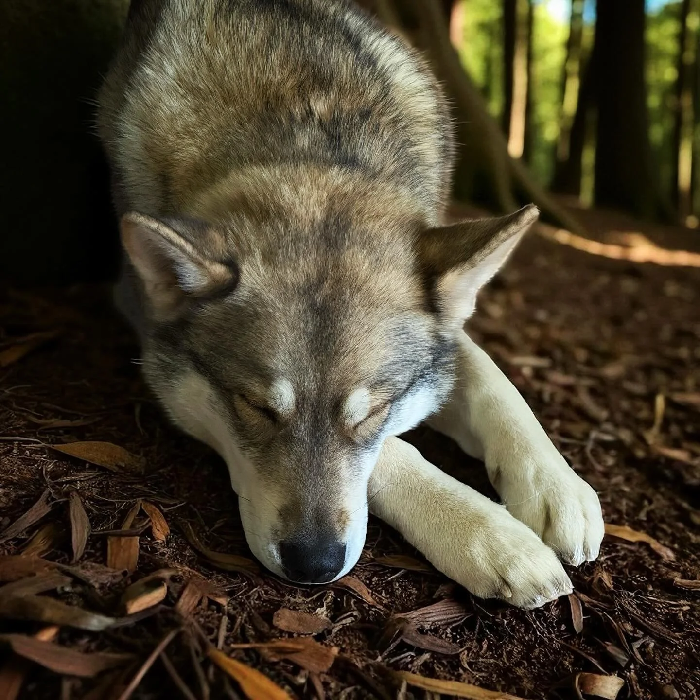Shhhhh&hellip;sleeping wolf 🐺❤️ #wolfalikes #australianwolfalike #wolfdog