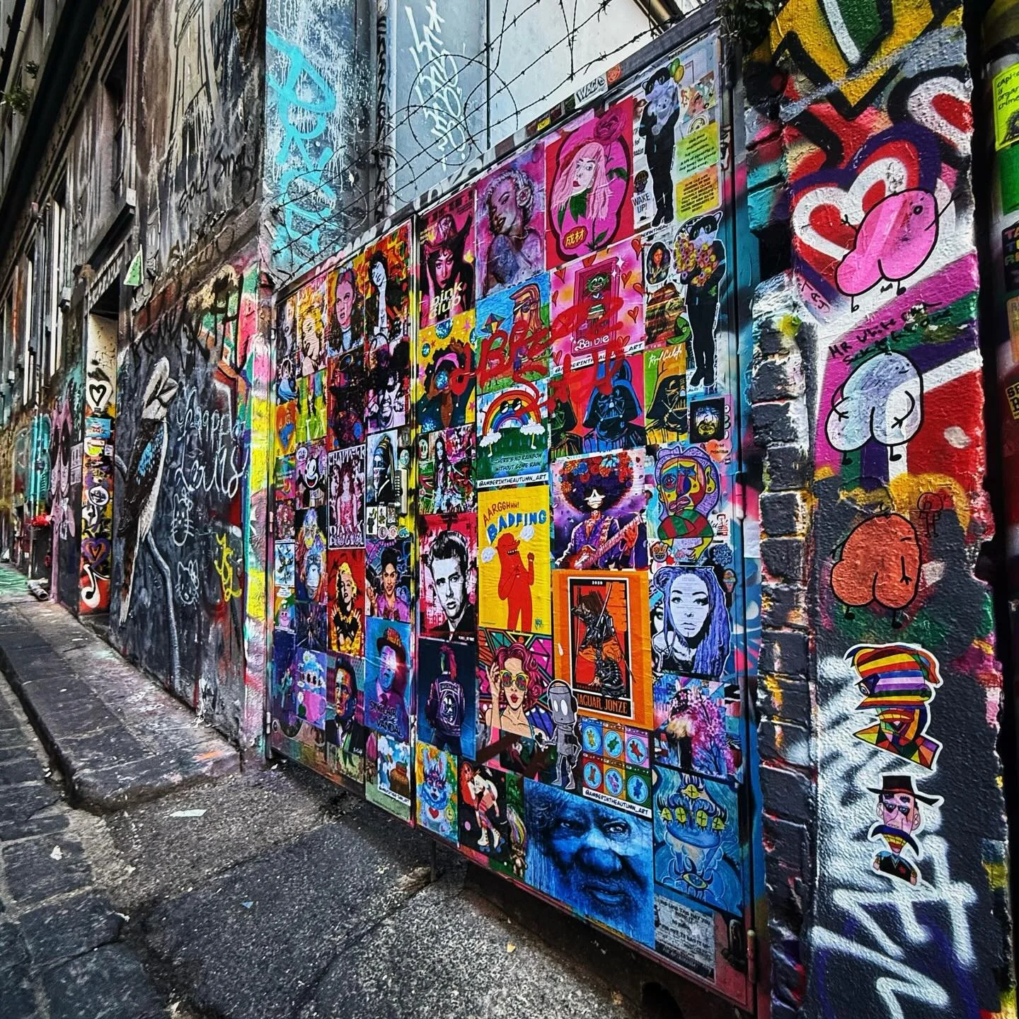 Some people colour inside the lines. Melbourne took that personally. 🎨 #Melbourne #MelbourneStreetArt #HosierLane #StreetArt #UrbanPhotography CityTextures CreativeChaos ArtEverywhere StreetPhotography MelbourneLife ColourLovers ExploreMelbourne