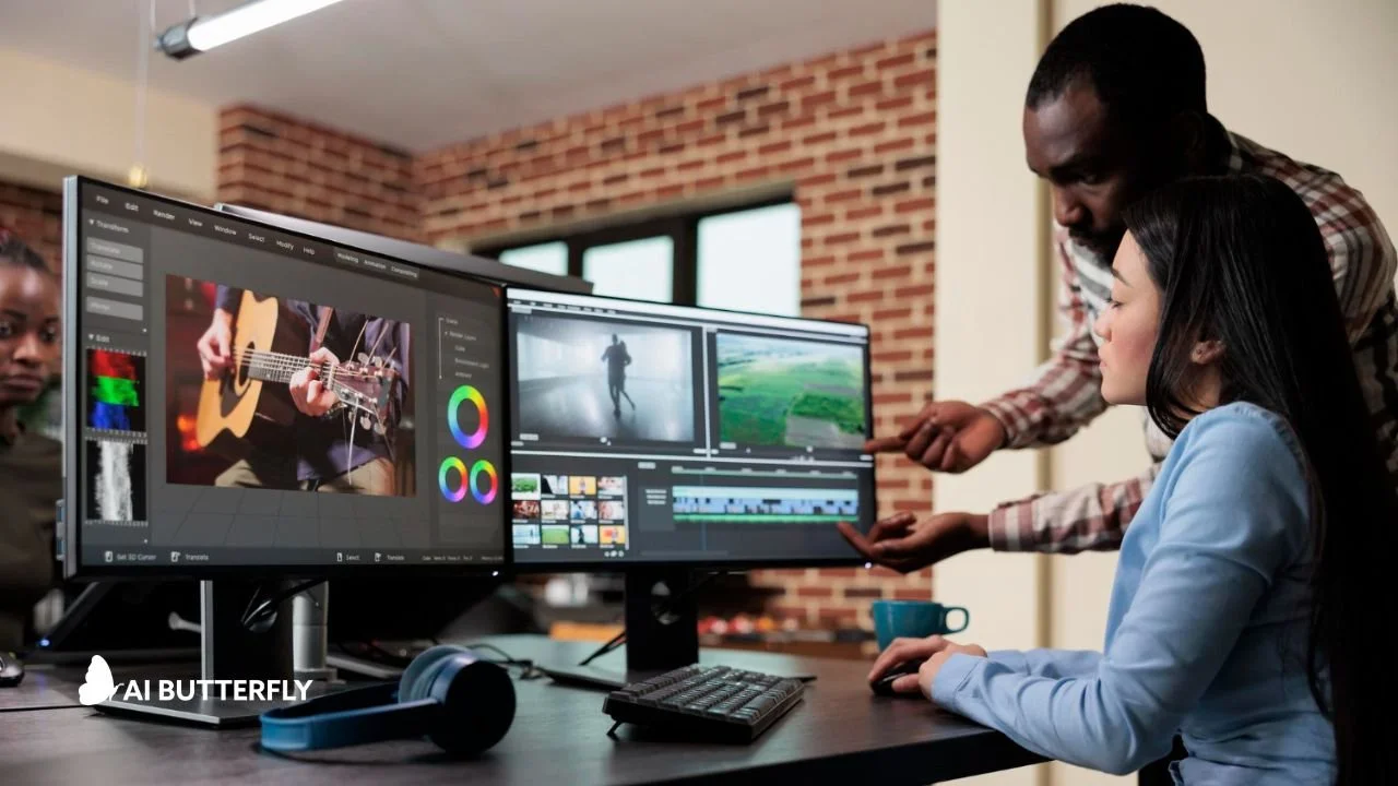 Video editing timeline demonstrating pattern interrupts and visual variety for engaging content.