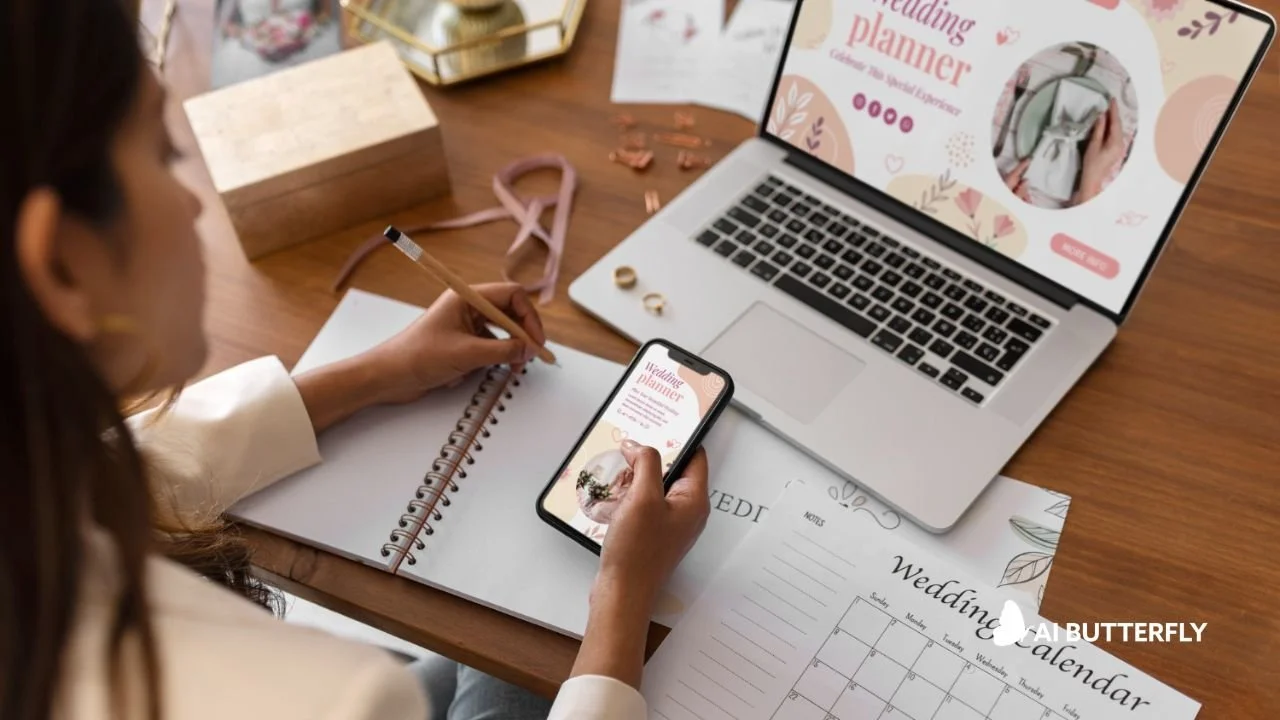 Marketer organizing a content calendar and batching video production tasks for efficiency.