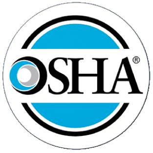 OSHA logo with black, white, and blue colors