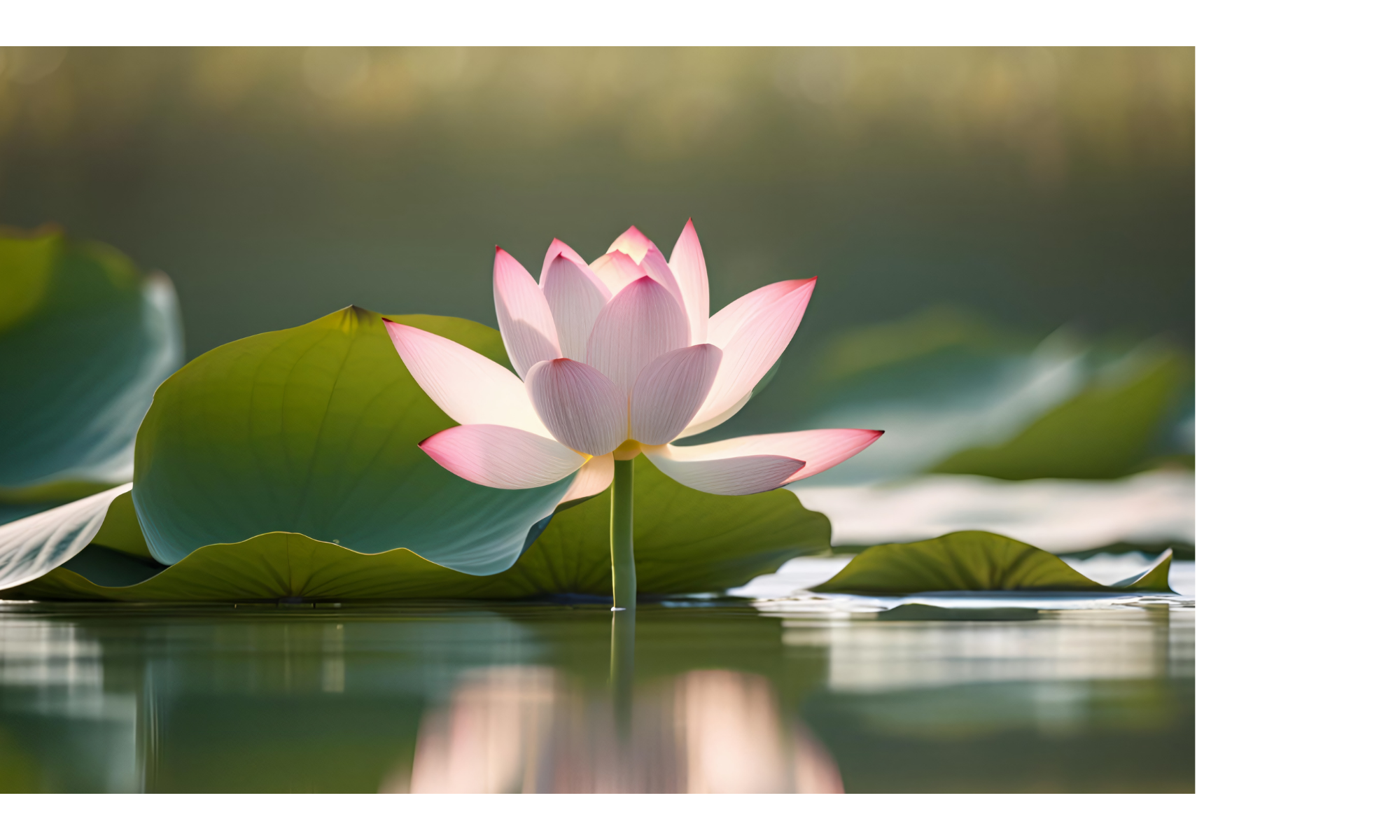 A peaceful pink lotus flower rising above green lily pads, representing how to rediscover your joy through mindful habits.