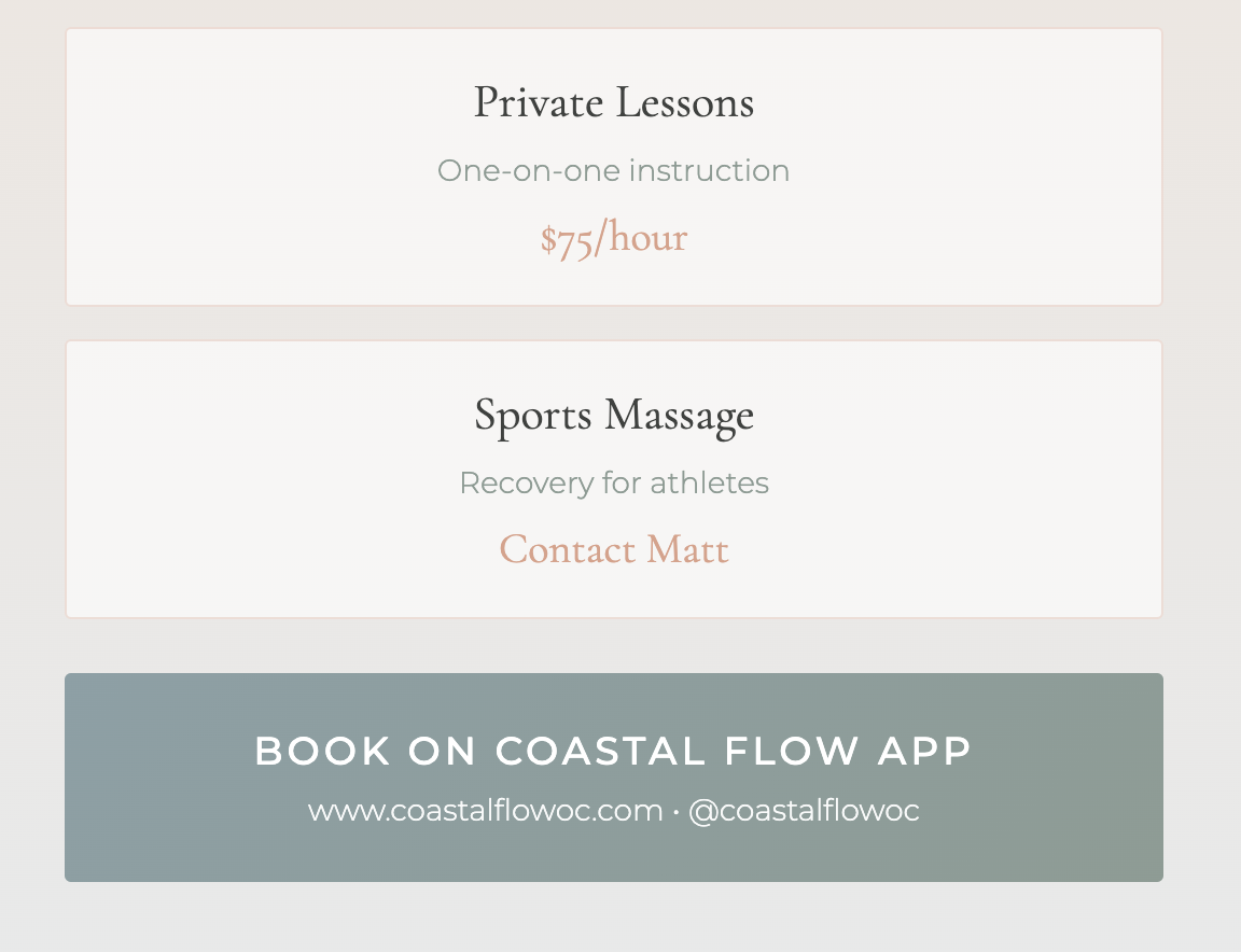 RECOVERY MASSAGE & PRIVATE LESSONS