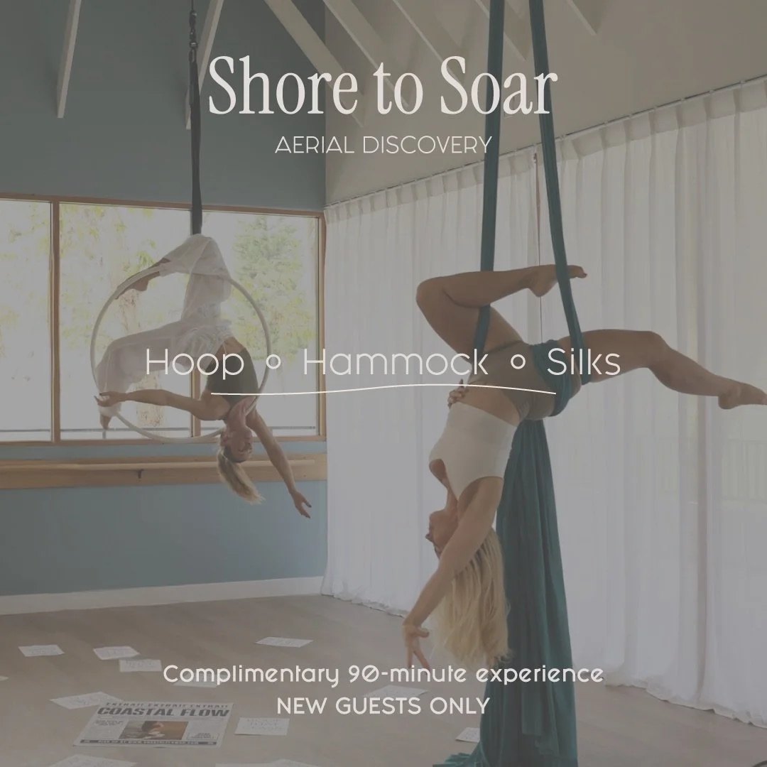 Latest at Coastal Flow 🌊

We&rsquo;re expanding your Wednesdays with new energy, new artistry, and new ways to move.

✨ Shore to Soar
Our complimentary 90-minute aerial discovery experience for new guests. Explore hoop, hammock, or silks and find yo