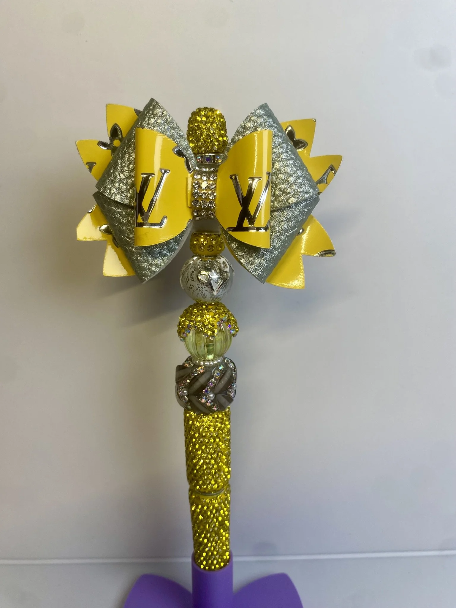Designer LV-Inspired Vinyl Bow Pen