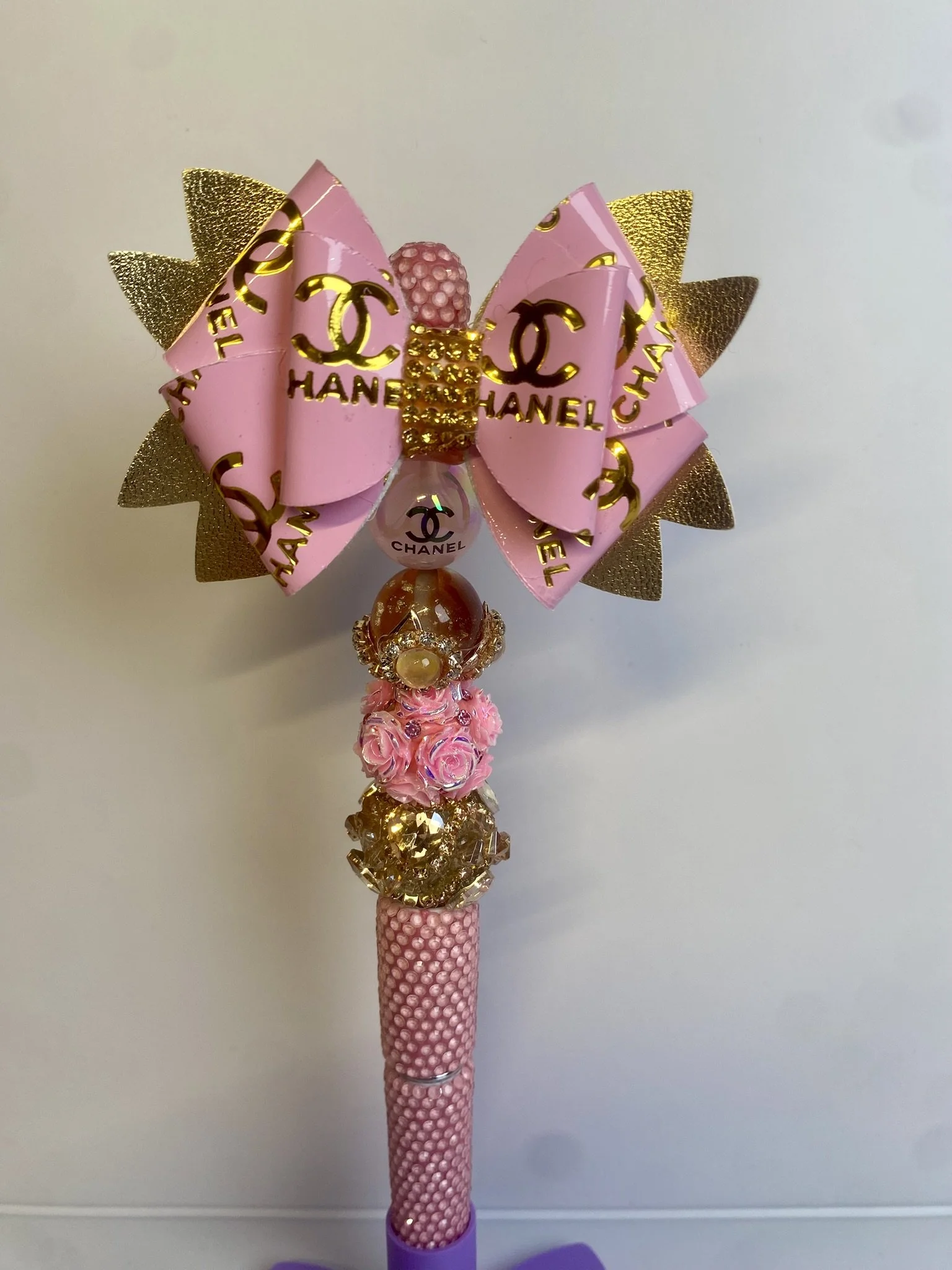 Designer CC Inspired Vinyl Bow Pen