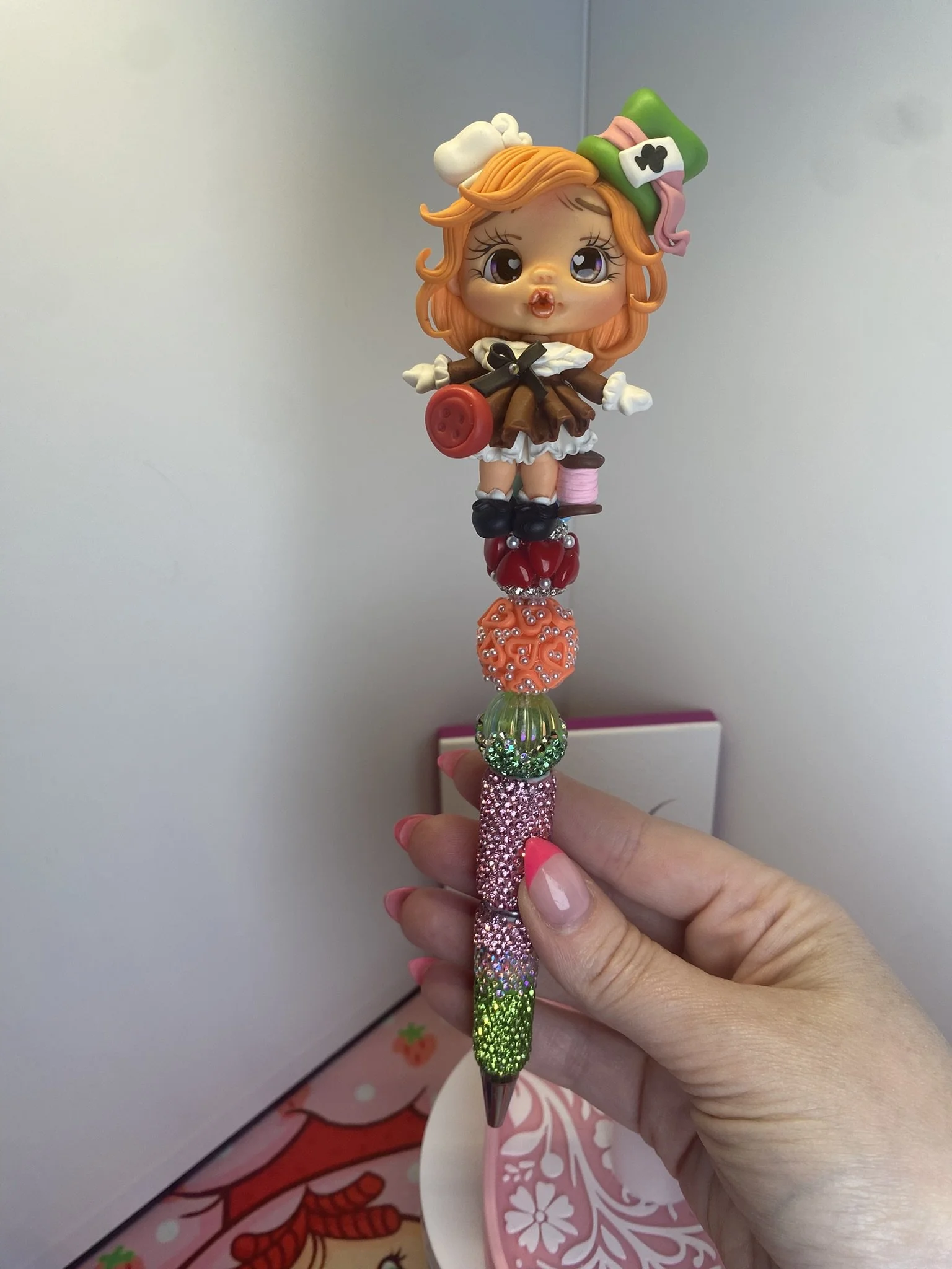 Whimsical Mad Hatter Clay Pen