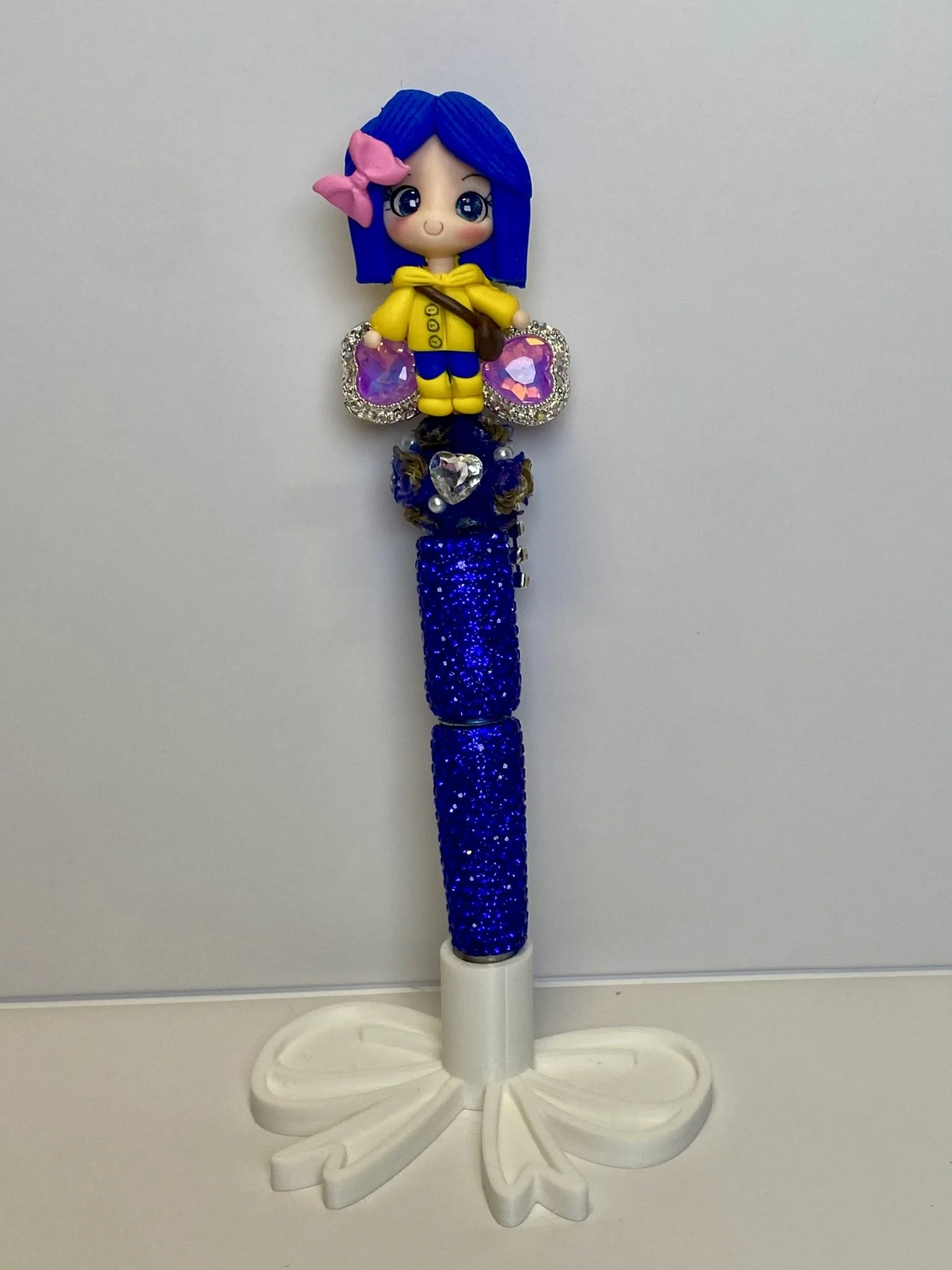Blue Hair Clay Doll Fancy Pen