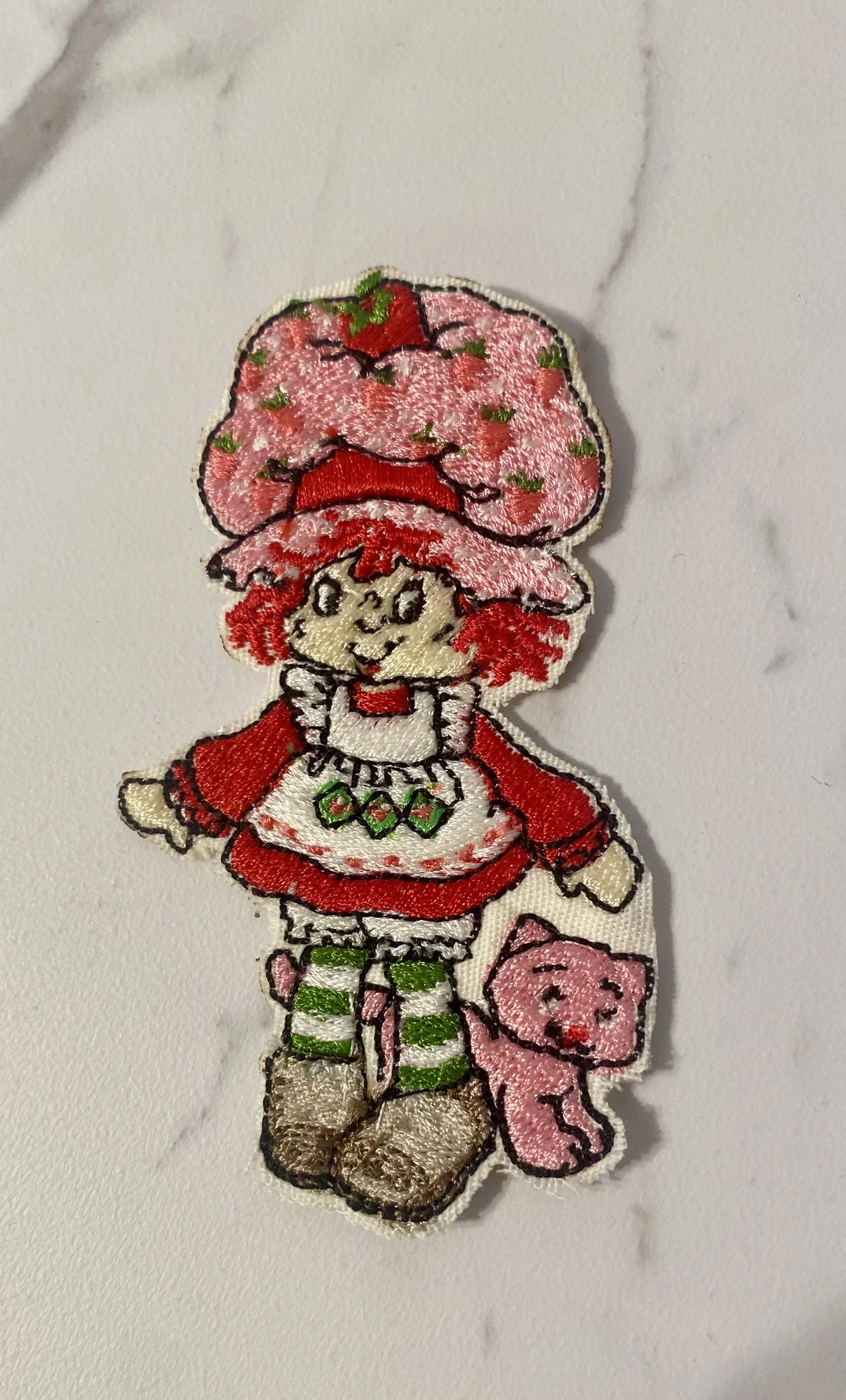 Strawberry Girl & Kitty Iron-On Patch