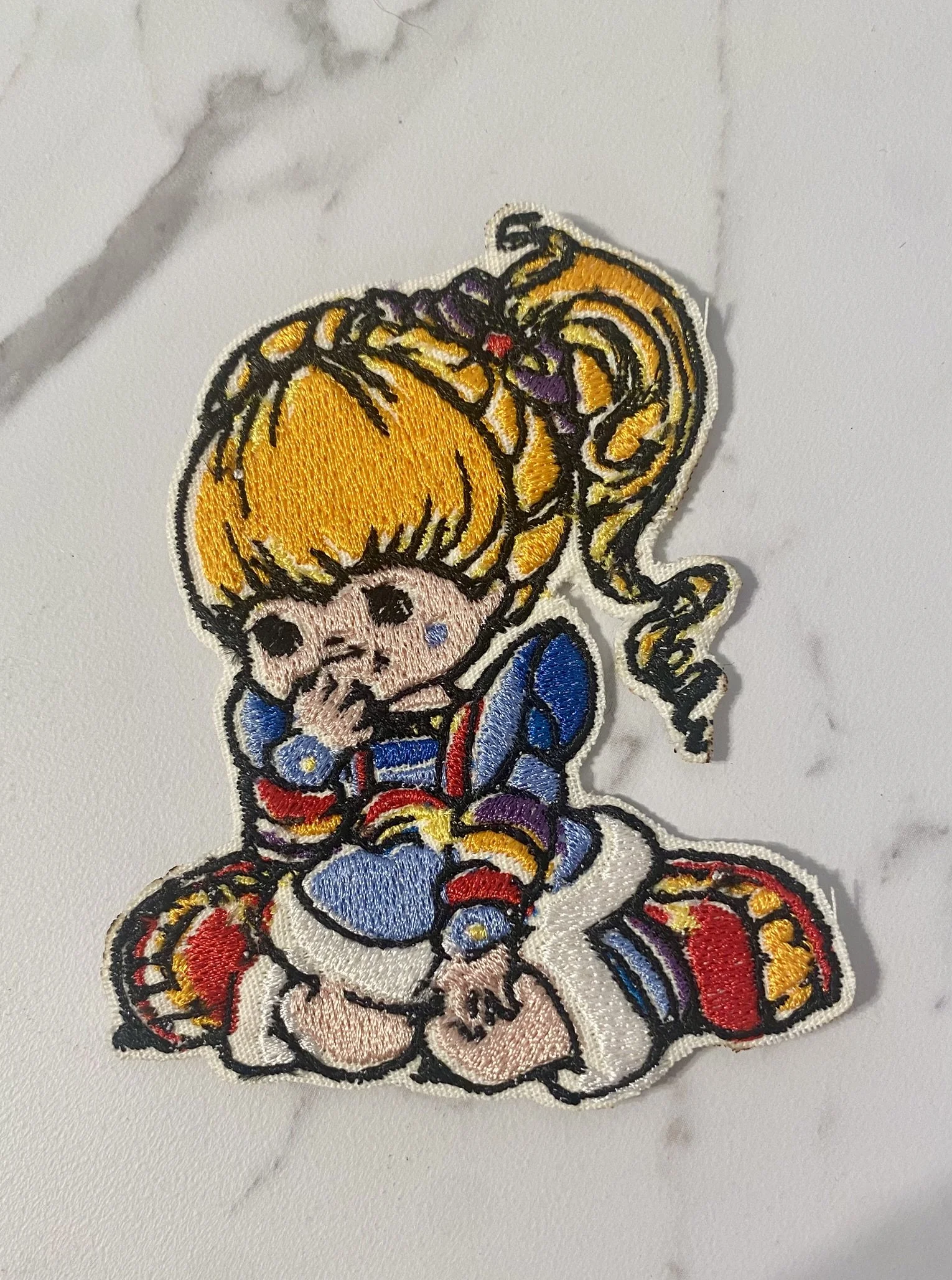 Whimsical Rainbow Girl Iron-On Patch