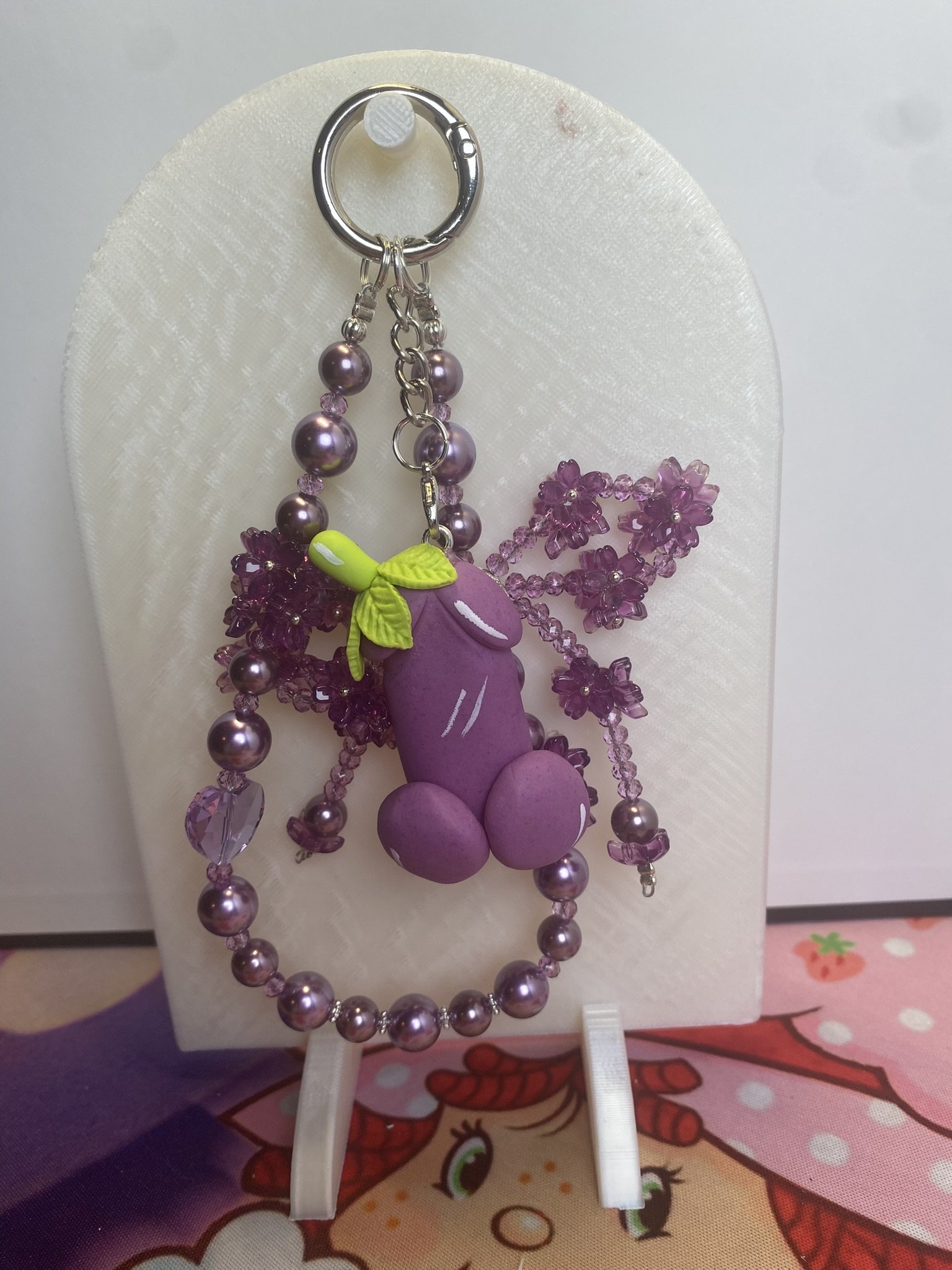 Eggplant Richard Deluxe Phone Chain