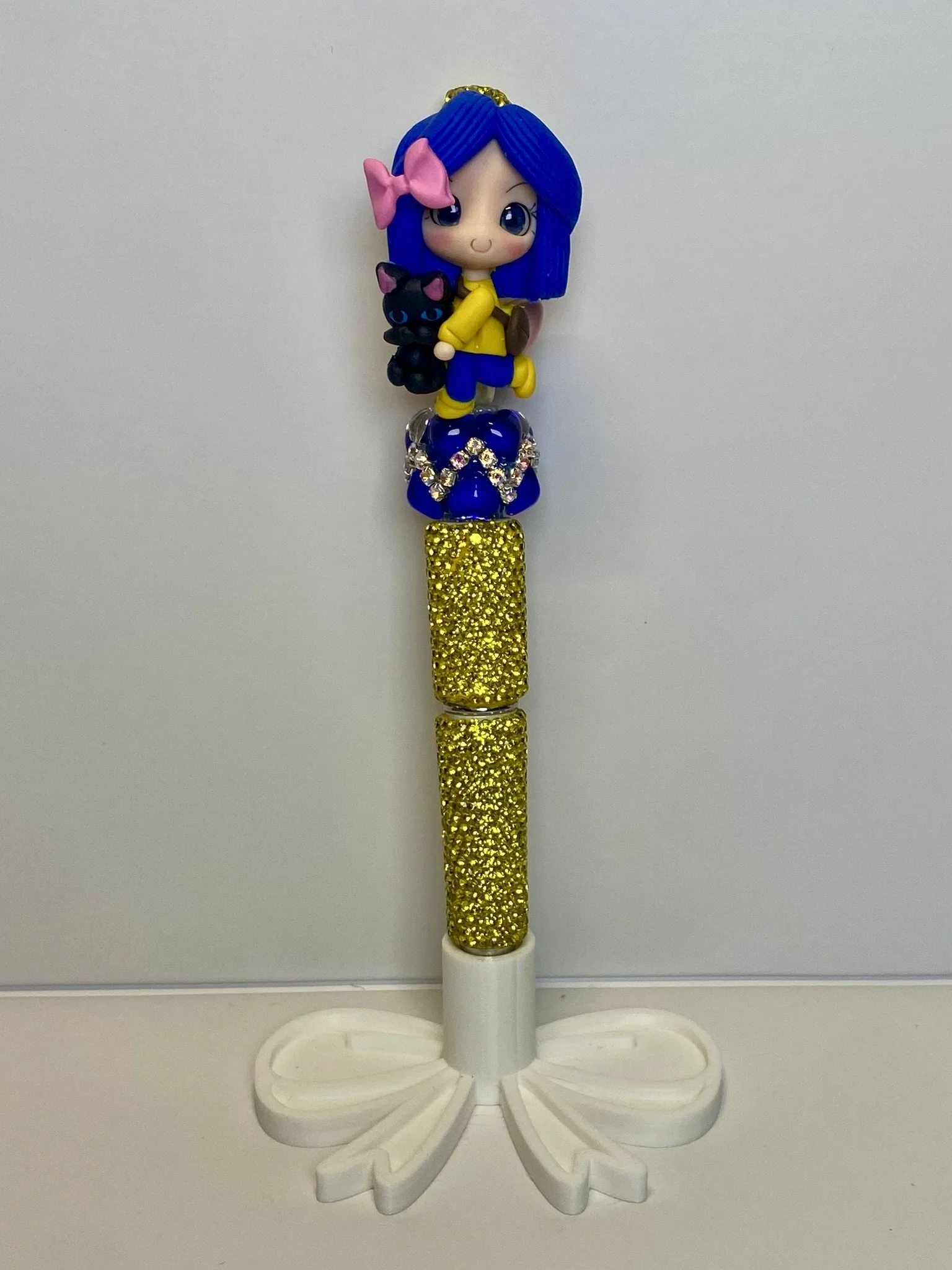 Button Eye Clay Doll Fancy Pen