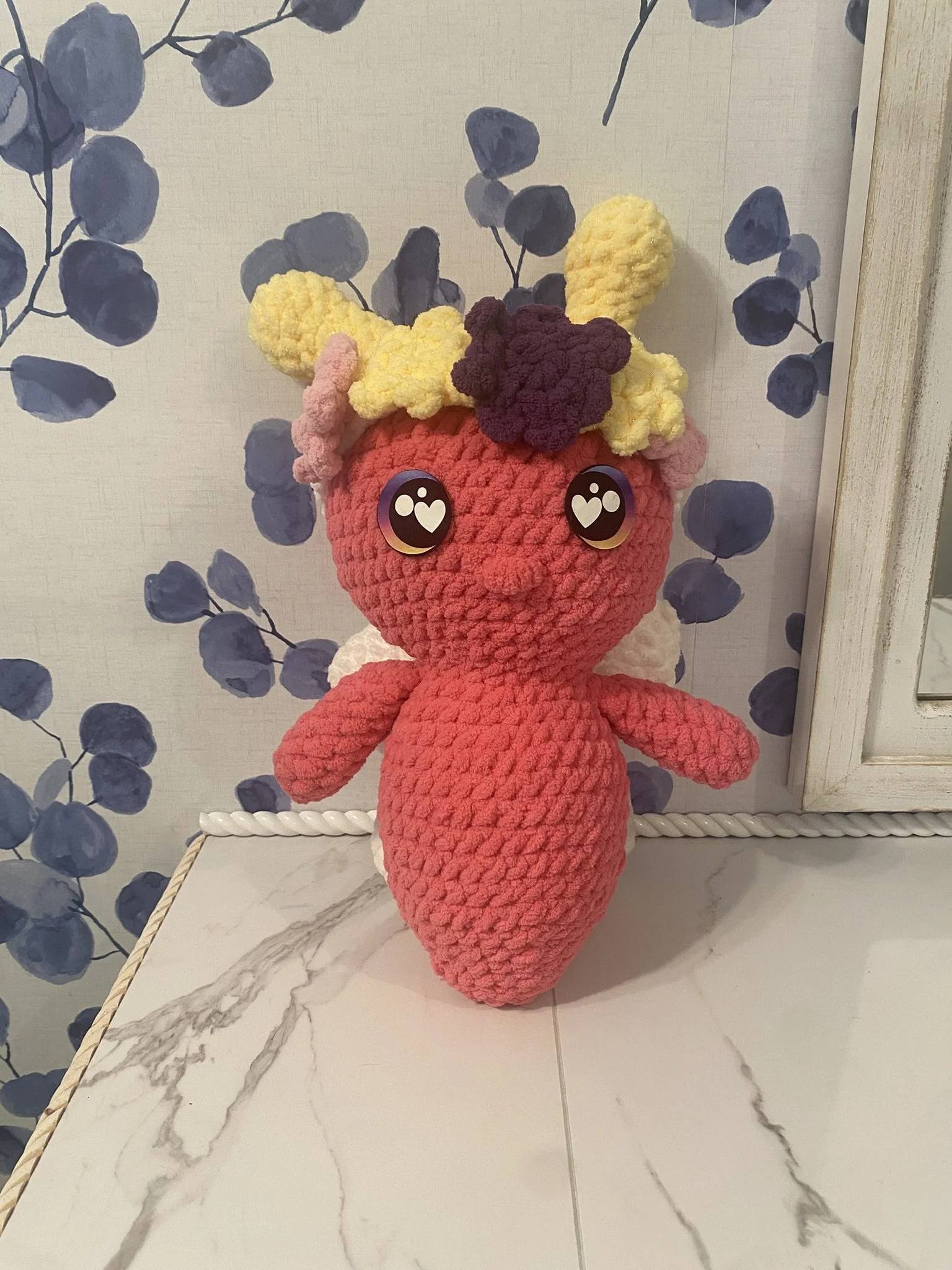 Enchanting Butterfly Plush with Flower Crown