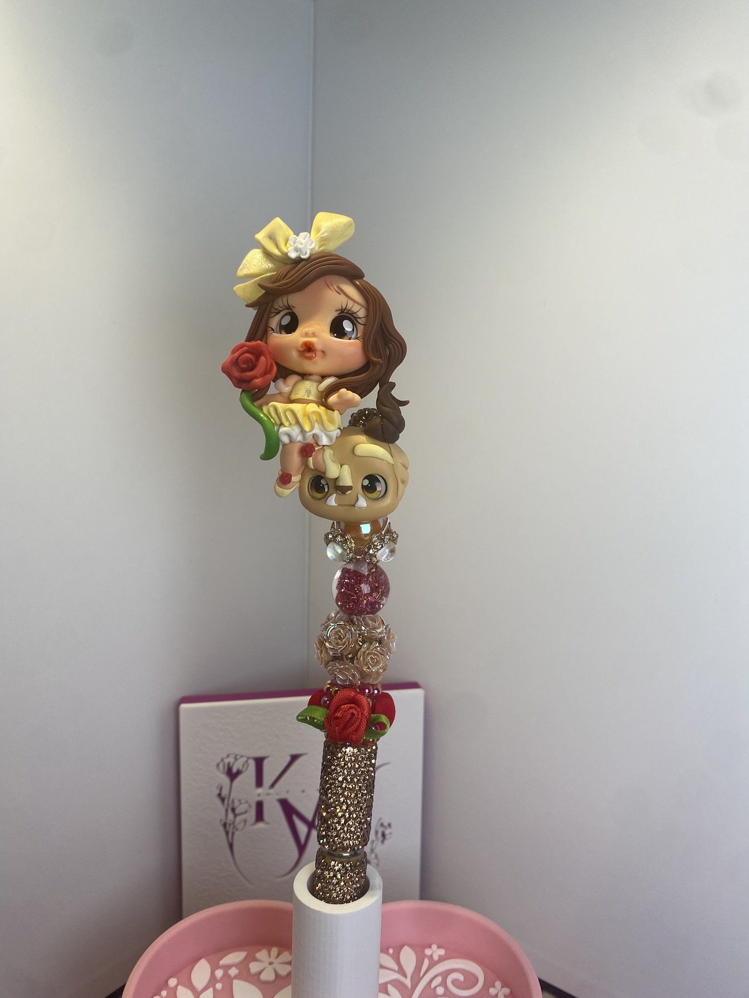 Enchanting Belle Clay Pen with Sparkling Beads
