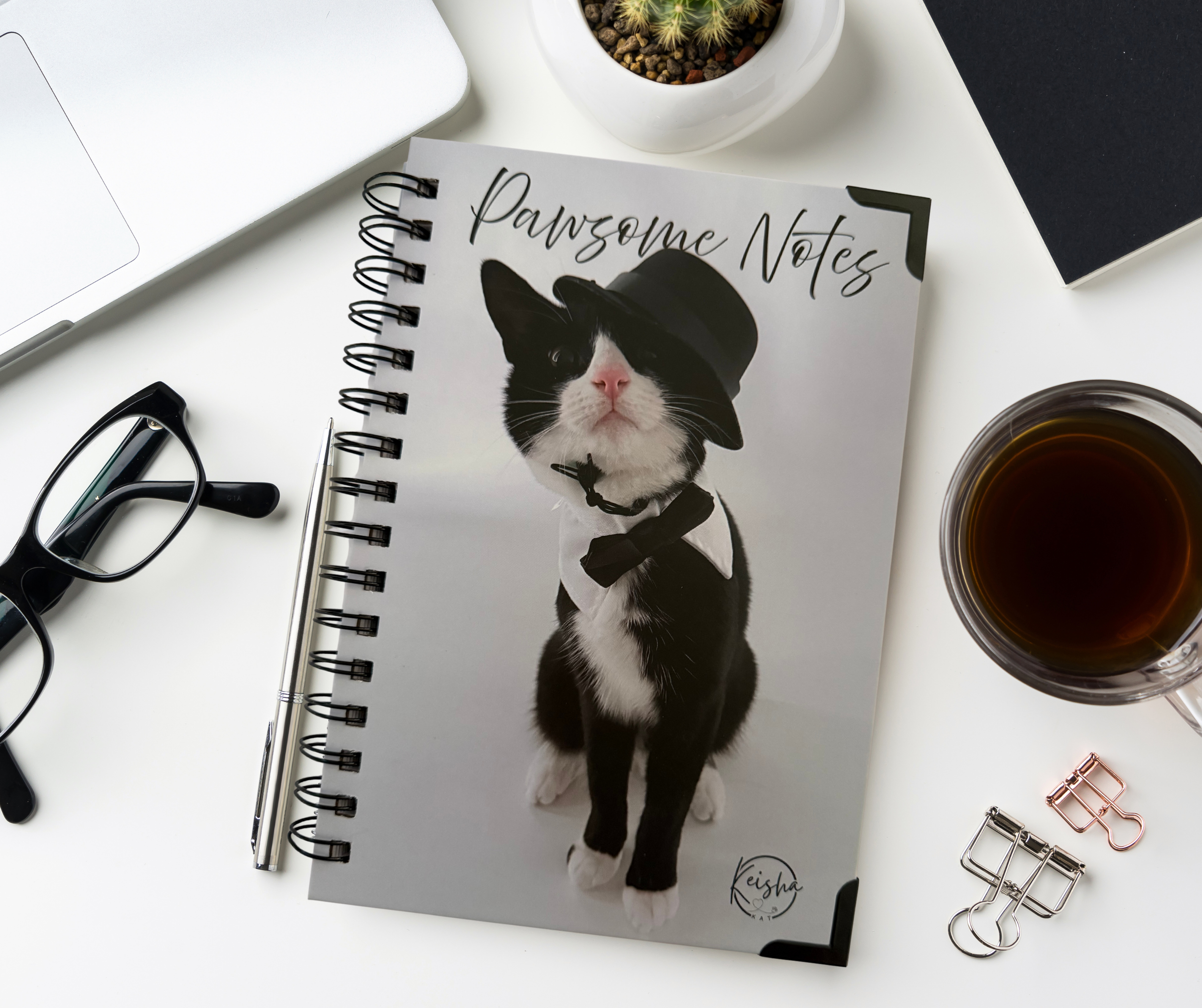 Note Book - Tuxedo Cat Top Hat