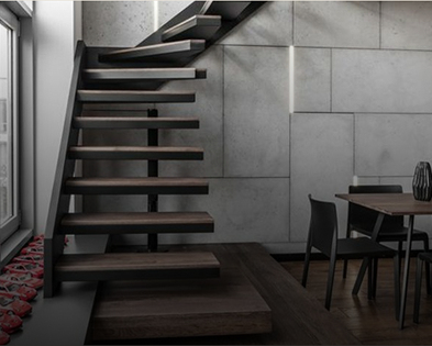 Interior of a modern restaurant with tables, chairs, and booth seating, brick walls, large windows, and contemporary lighting fixtures.