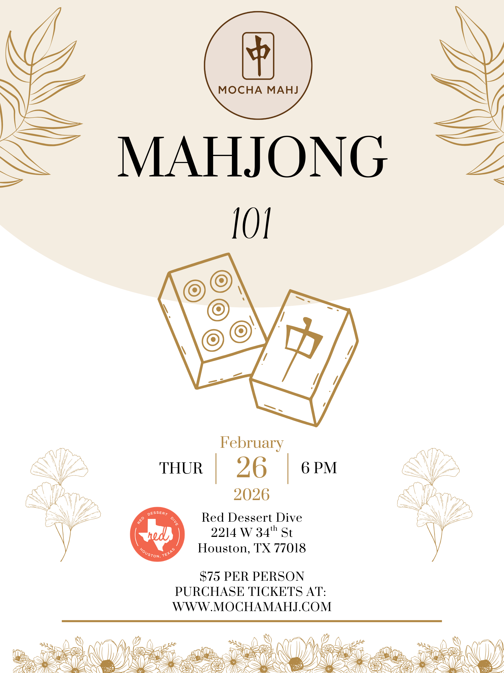 Red Dessert Dive: Mahj 101 - Feb 26