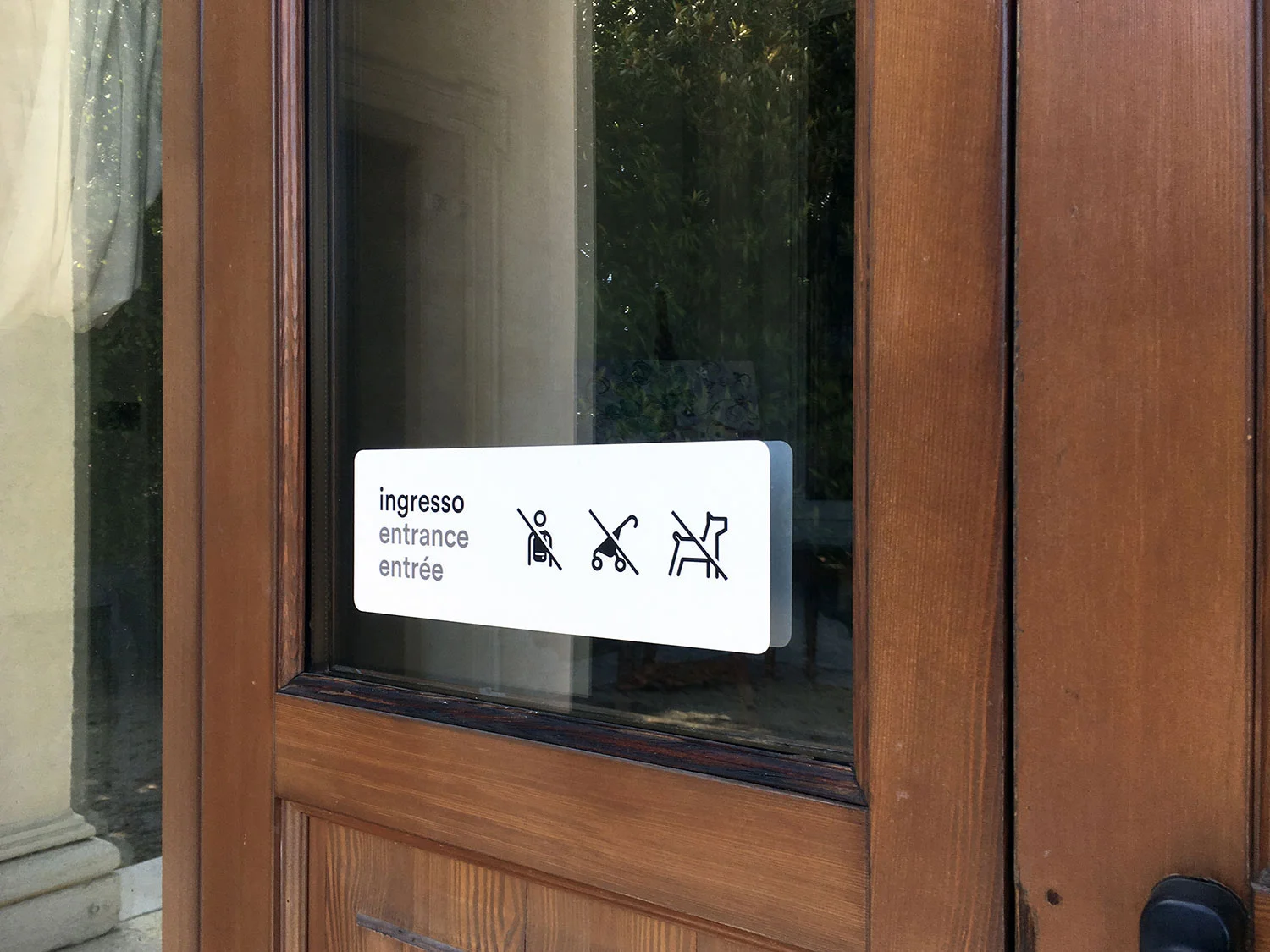 Segnaletica/Wayfinding Villa Widmann Rezzonico Foscari, Ingresso Villa