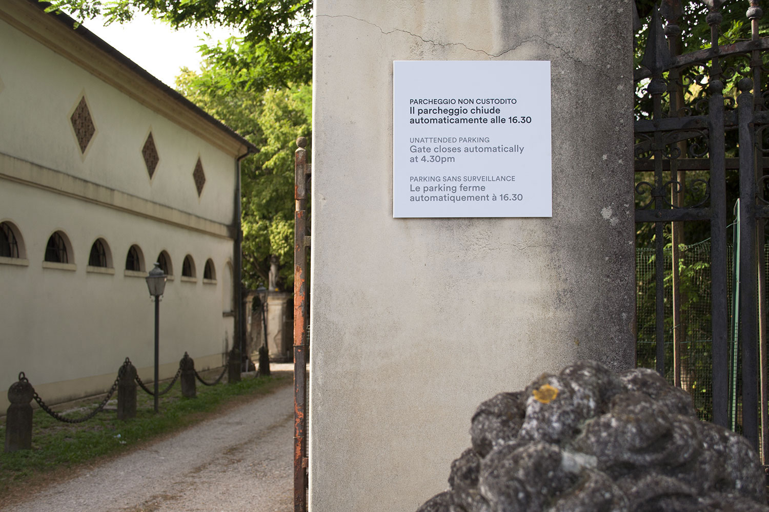 Segnaletica/Wayfinding Villa Widmann Rezzonico Foscari, Parcheggio