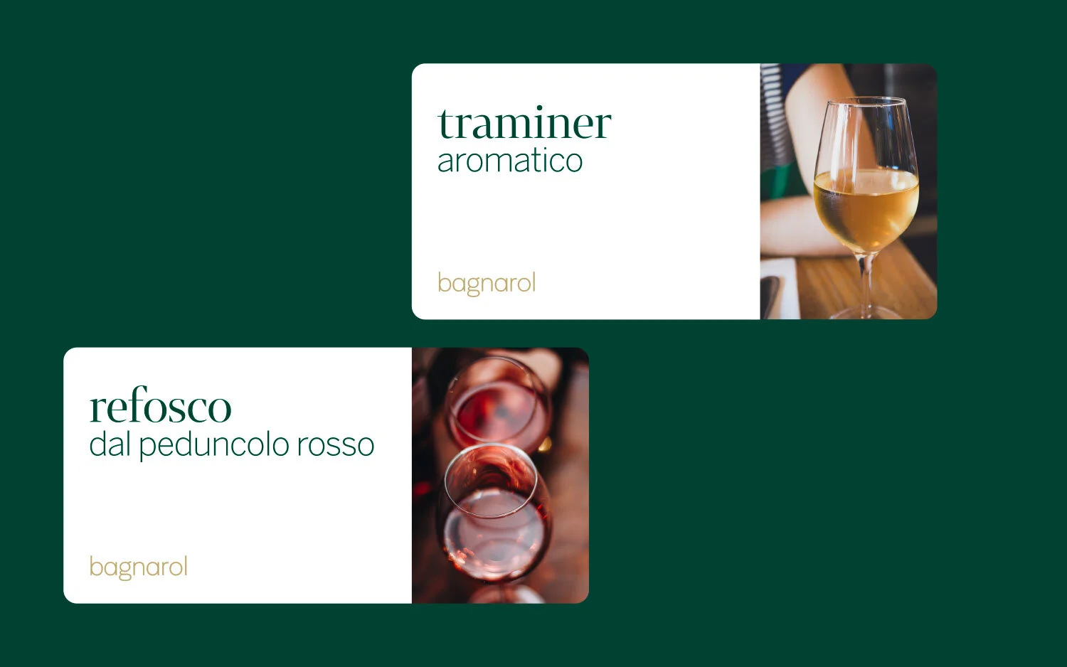 Logo, immagine coordinata e sito internet per l’azienda vitivinicola friulana Bagnarol.