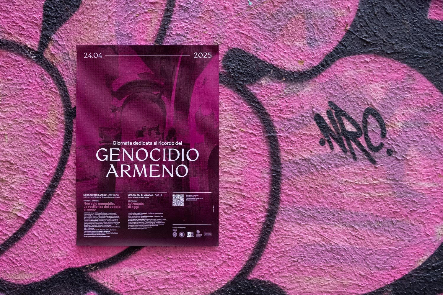  Locandina per la  Giornata dedicata al ricordo del Genocidio Armeno , a cura del Comune di Venezia in collaborazione con l’Università Ca’ Foscari Venezia e l’Unione Armeni d’Italia 