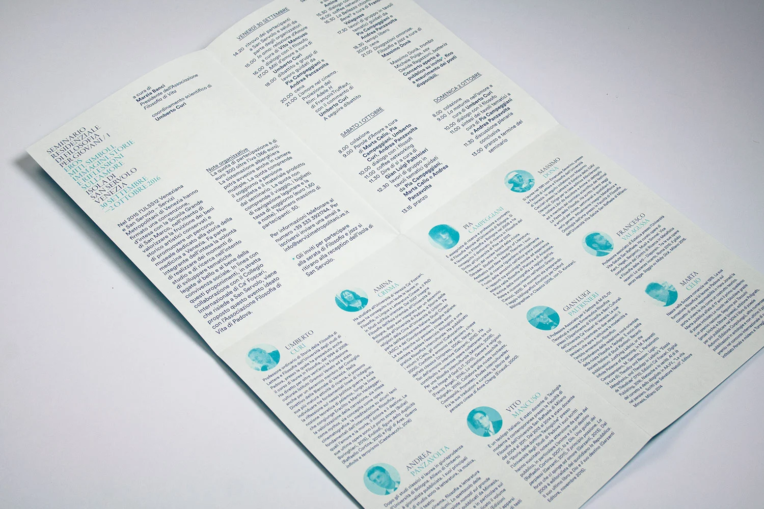 Pieghevole/Locandina per Seminario Residenziale di Filosofia per Giovani a San Servolo