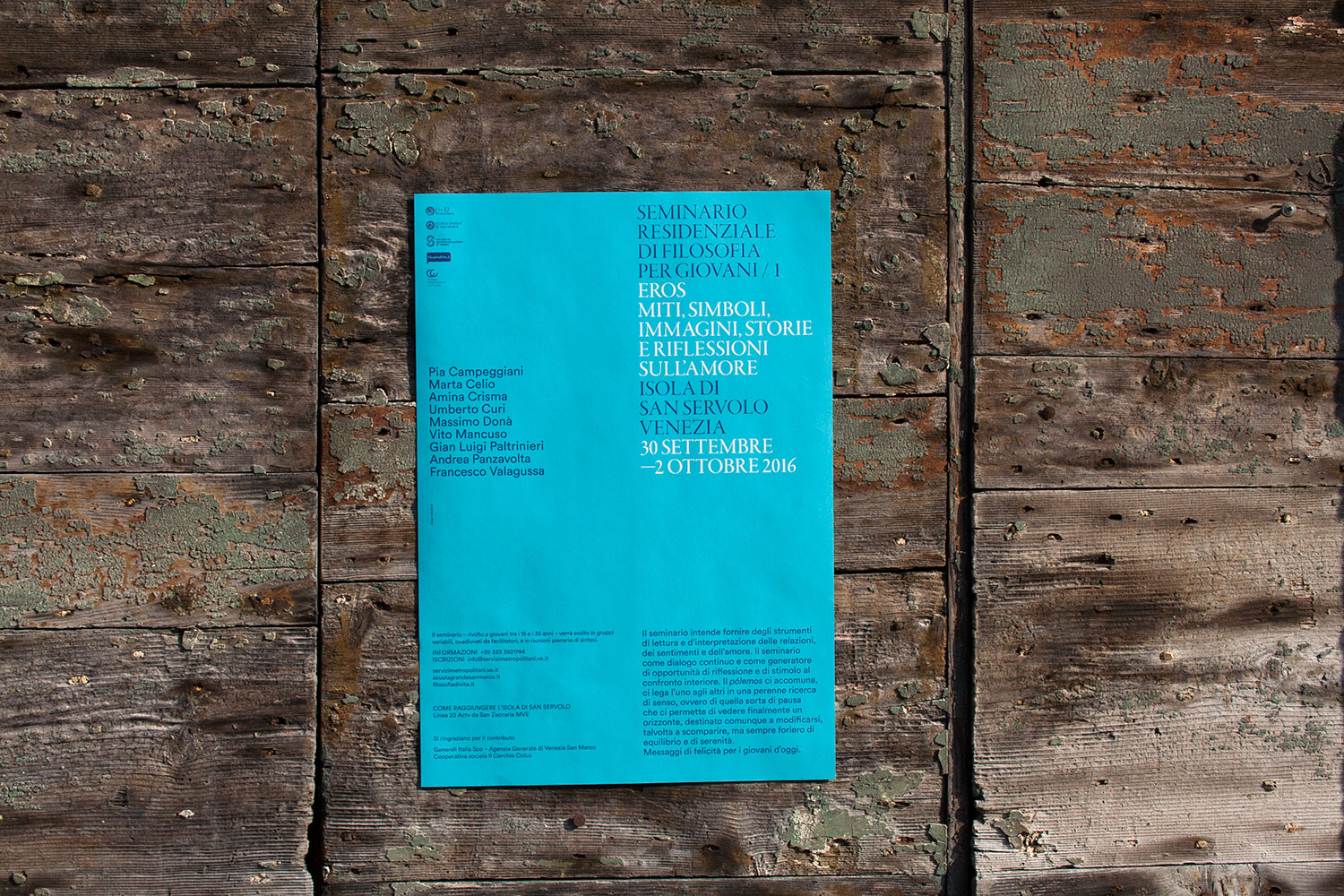 Pieghevole/Locandina per Seminario Residenziale di Filosofia per Giovani a San Servolo