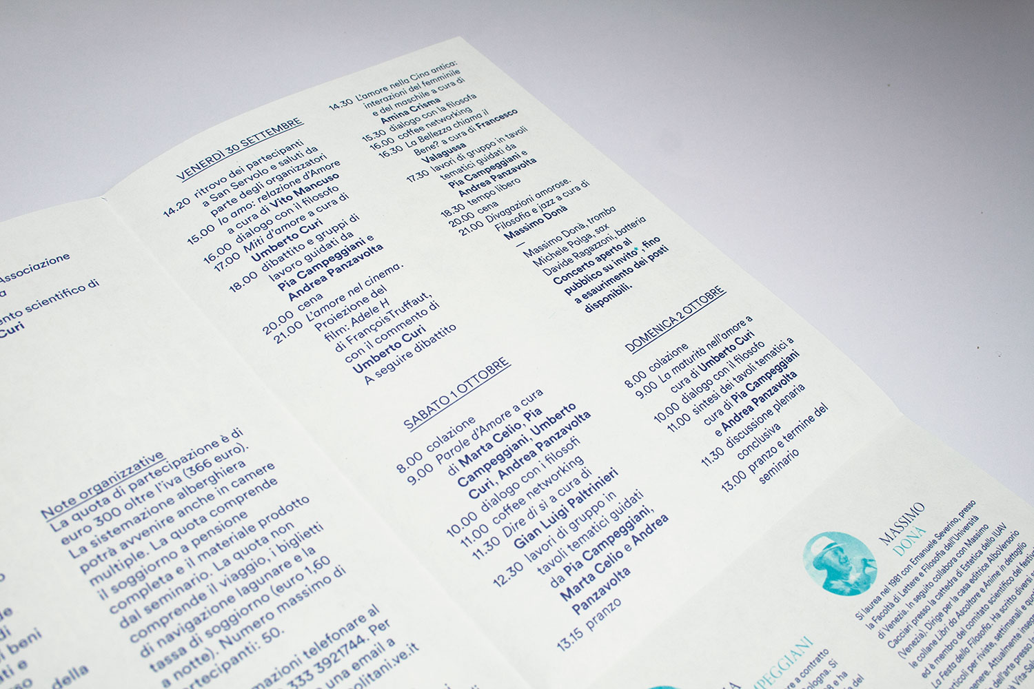 Pieghevole/Locandina per Seminario Residenziale di Filosofia per Giovani a San Servolo