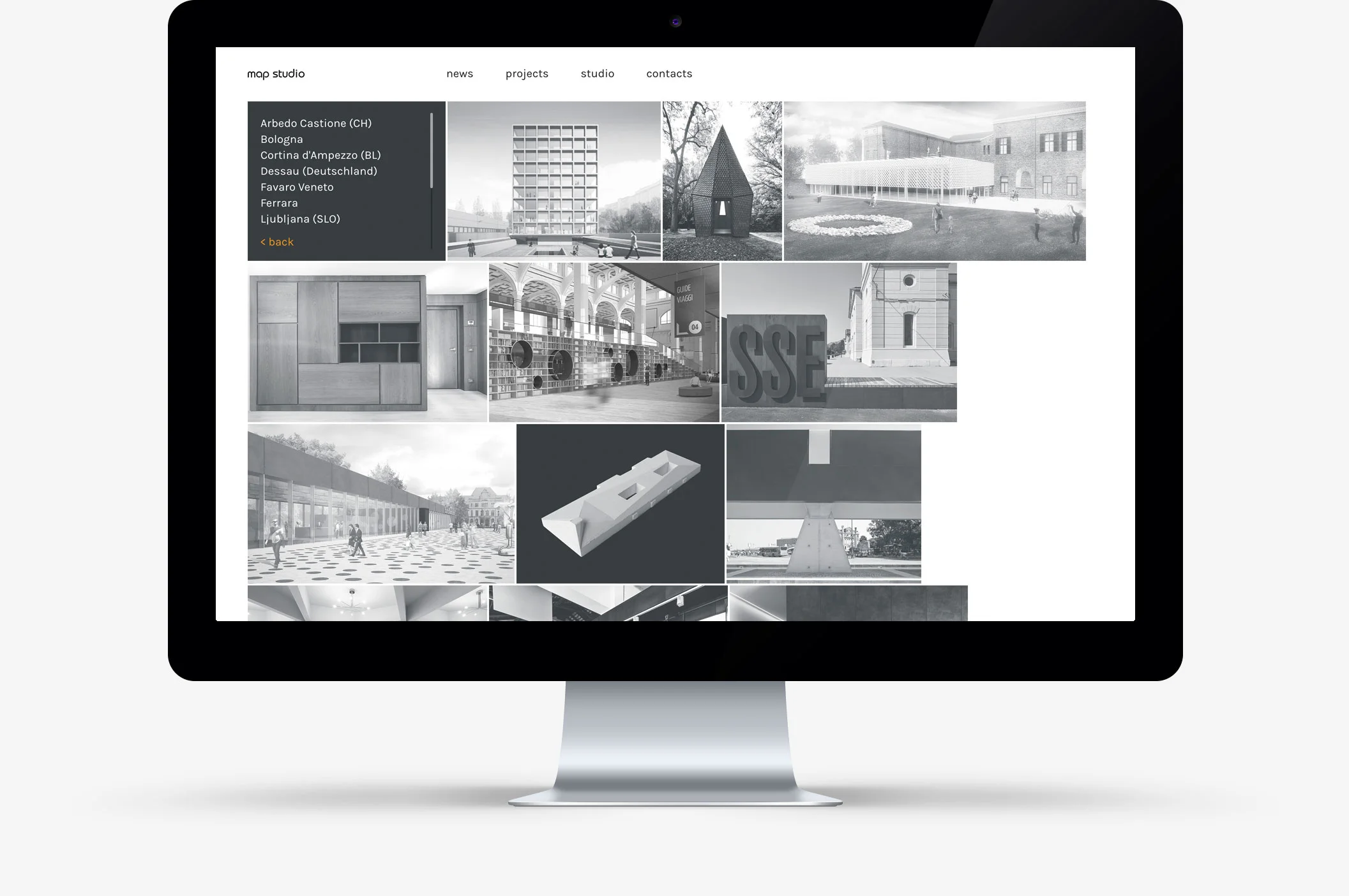website map studio / progetti / filtri