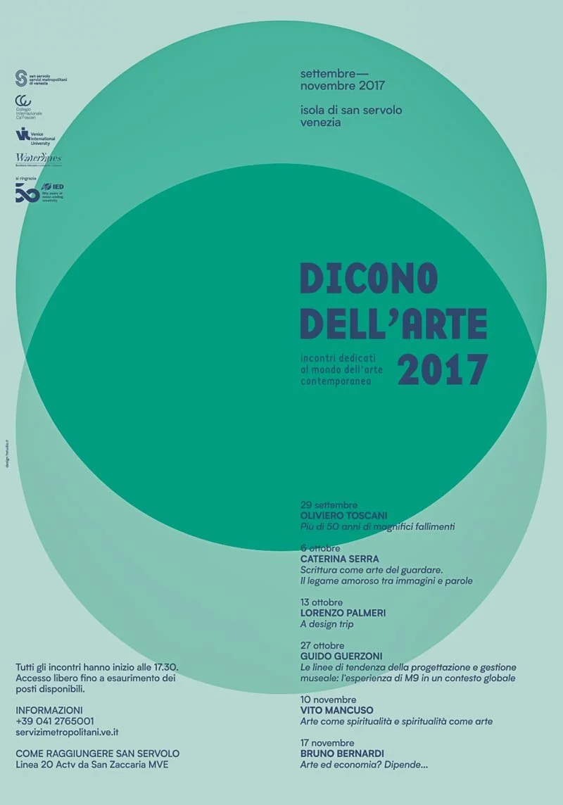 Locandina piegevole “Dicono dell’arte 2017” a San Servolo