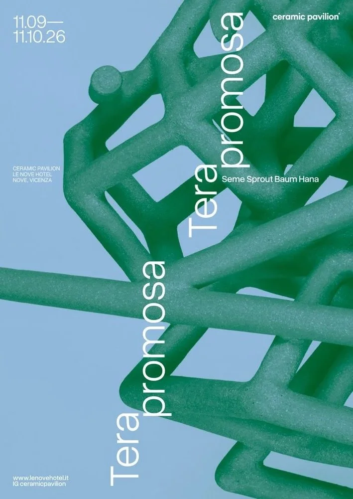  Locandina pieghevole per la mostra “Tera promosa” al Ceramic Pavilion di Nove, Vicenza 