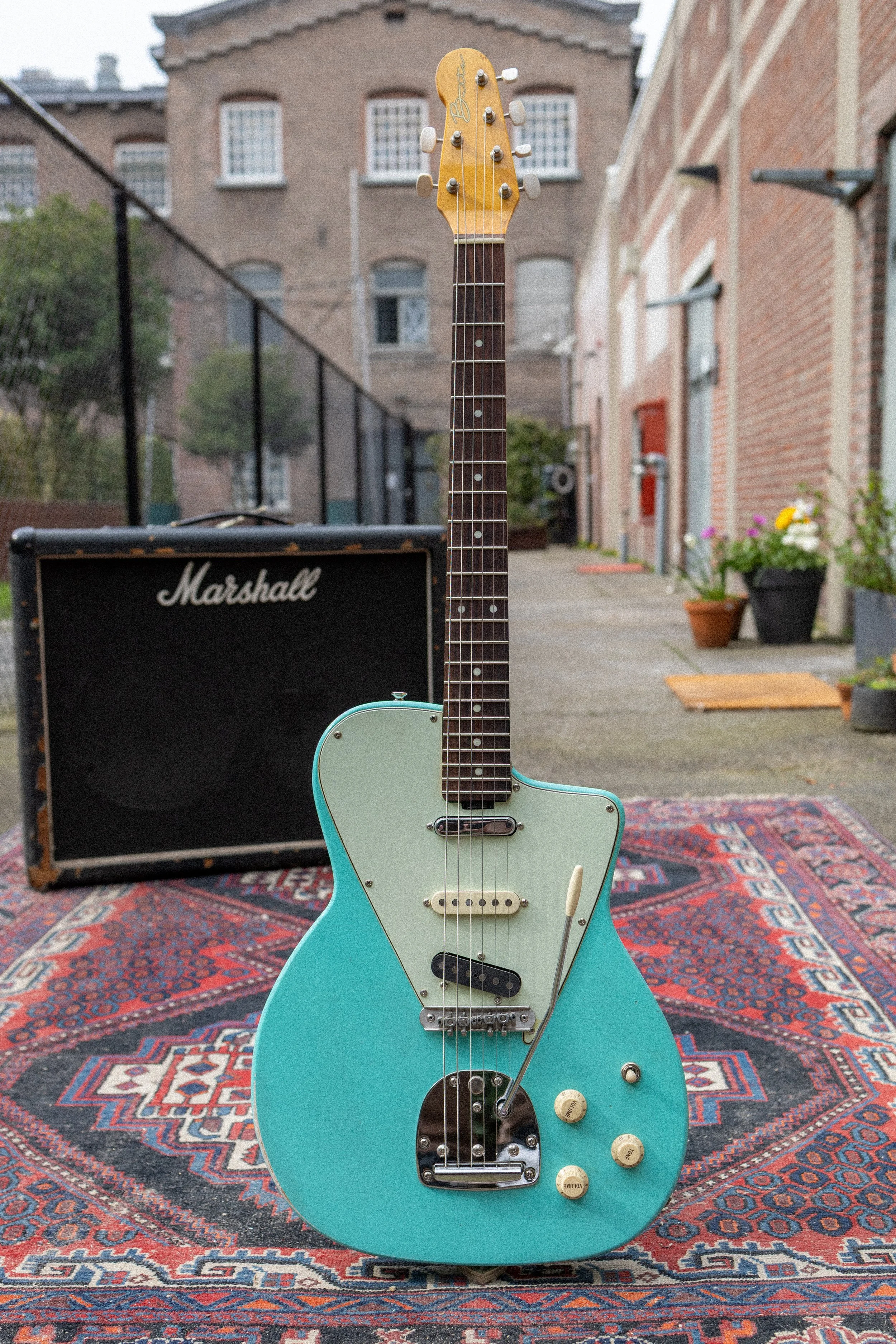 Solara Chamered, seafoam green, light aged.