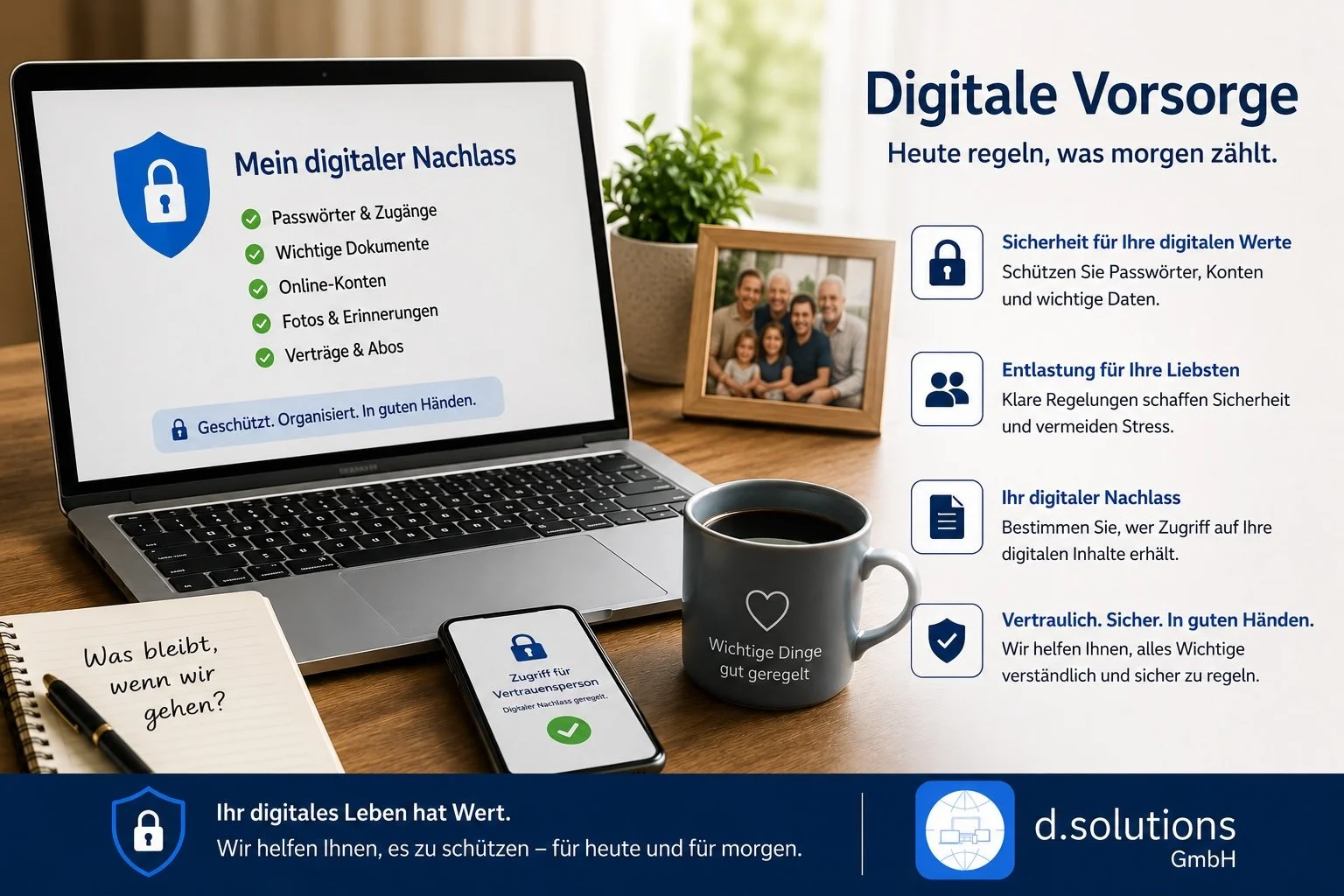 Infografik zu digitaler Vorsorge durch die Firma d.solutions GmbH.