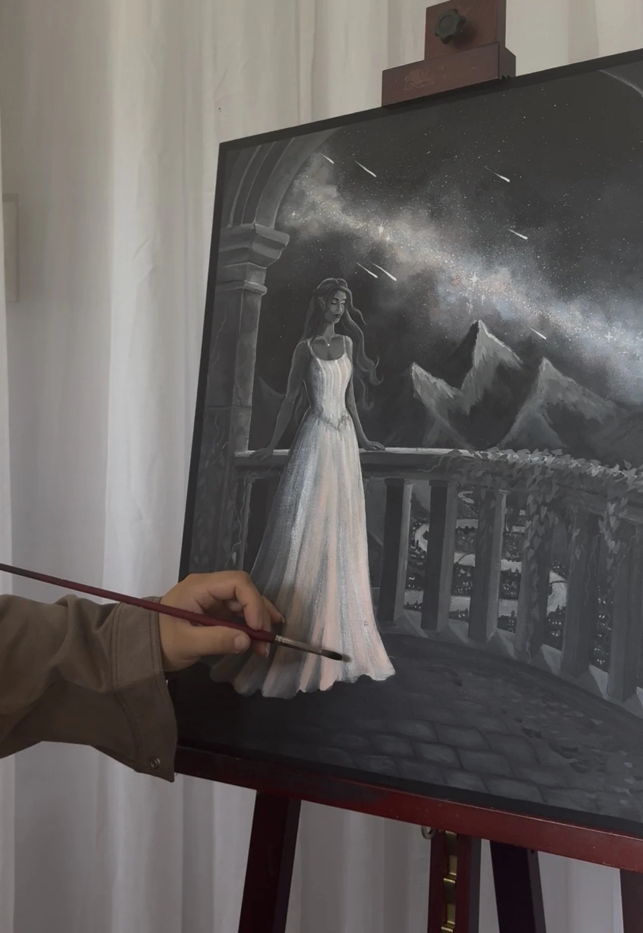 Painted onto the page